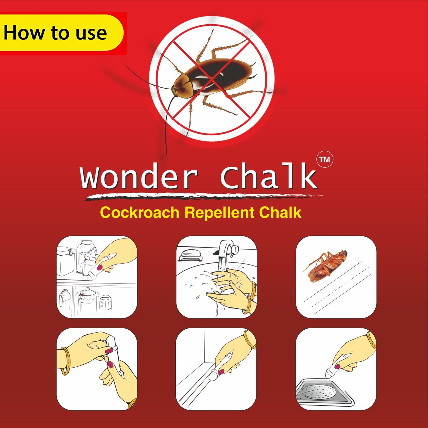Cockroaches Repellent Chalk Keep Cockroach Away (Pack Of 12) - Happy Price - Image 5