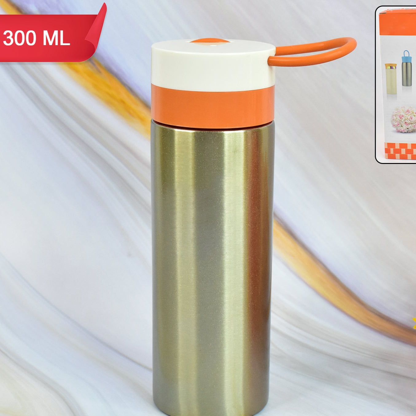 Stainless Steel Vacuum Insulated Water Bottle (300ml Approx) - Happy Price - Image 1