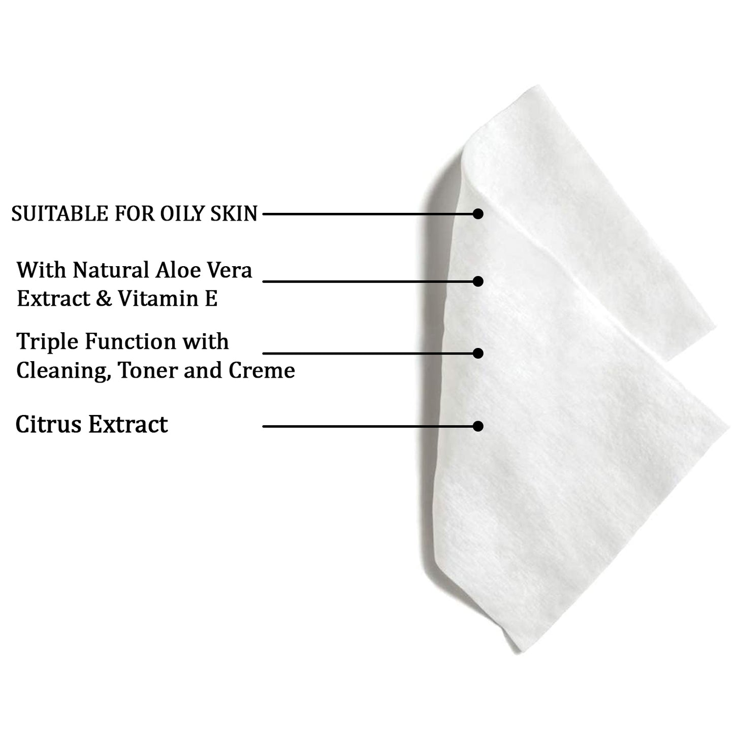 Refreshing Wet Wipes For Face Facial Cleansing Refreshing Skin Hydration Soothing For Skin Ph Balance Alcohol Free Nourishing With Fruit Extract 25 Wipes - Happy Price - Image 3