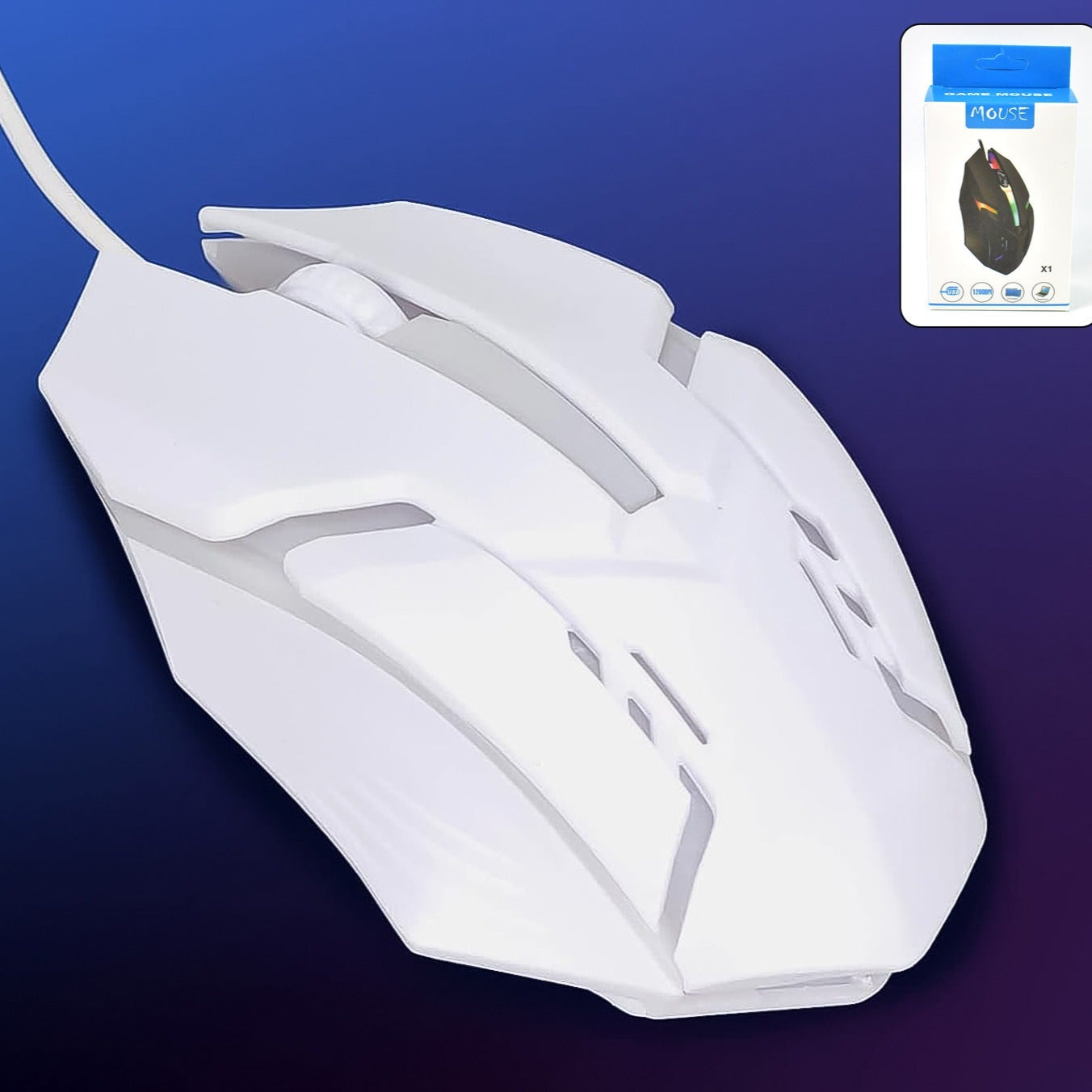 Usb Wired Mouse Gaming Mouse Colorful Lighting Luminous (1 Pc Wihte) - Happy Price - Image 1