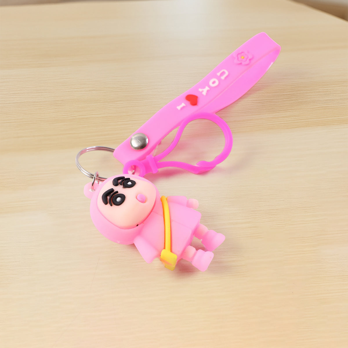 Cute Cartoon Doll Keychain with Pink Strap - 1 Pc - Happy Price - Image 3