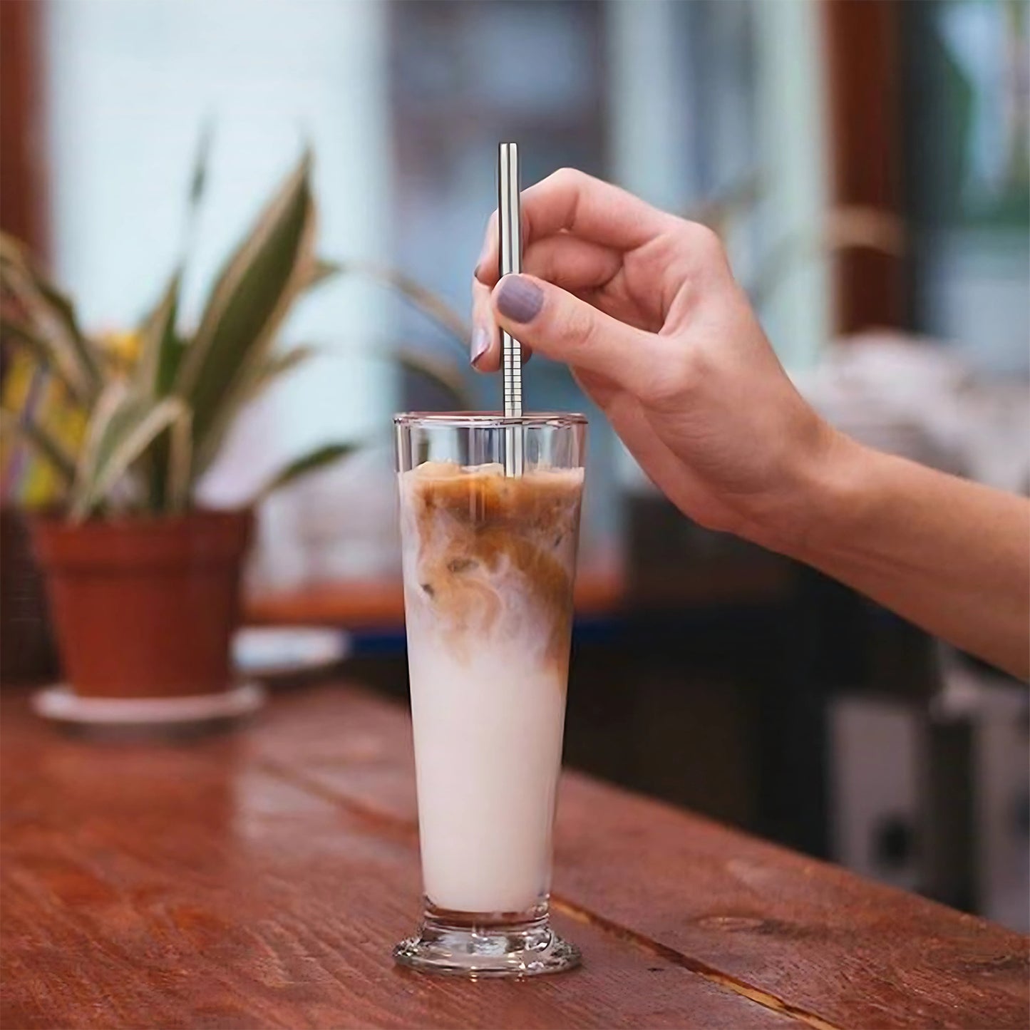 Set Of 4 Stainless Steel Straws Brush (2 Straight Straws 2 Bent Straws 1 Brush) - Happy Price - Image 6