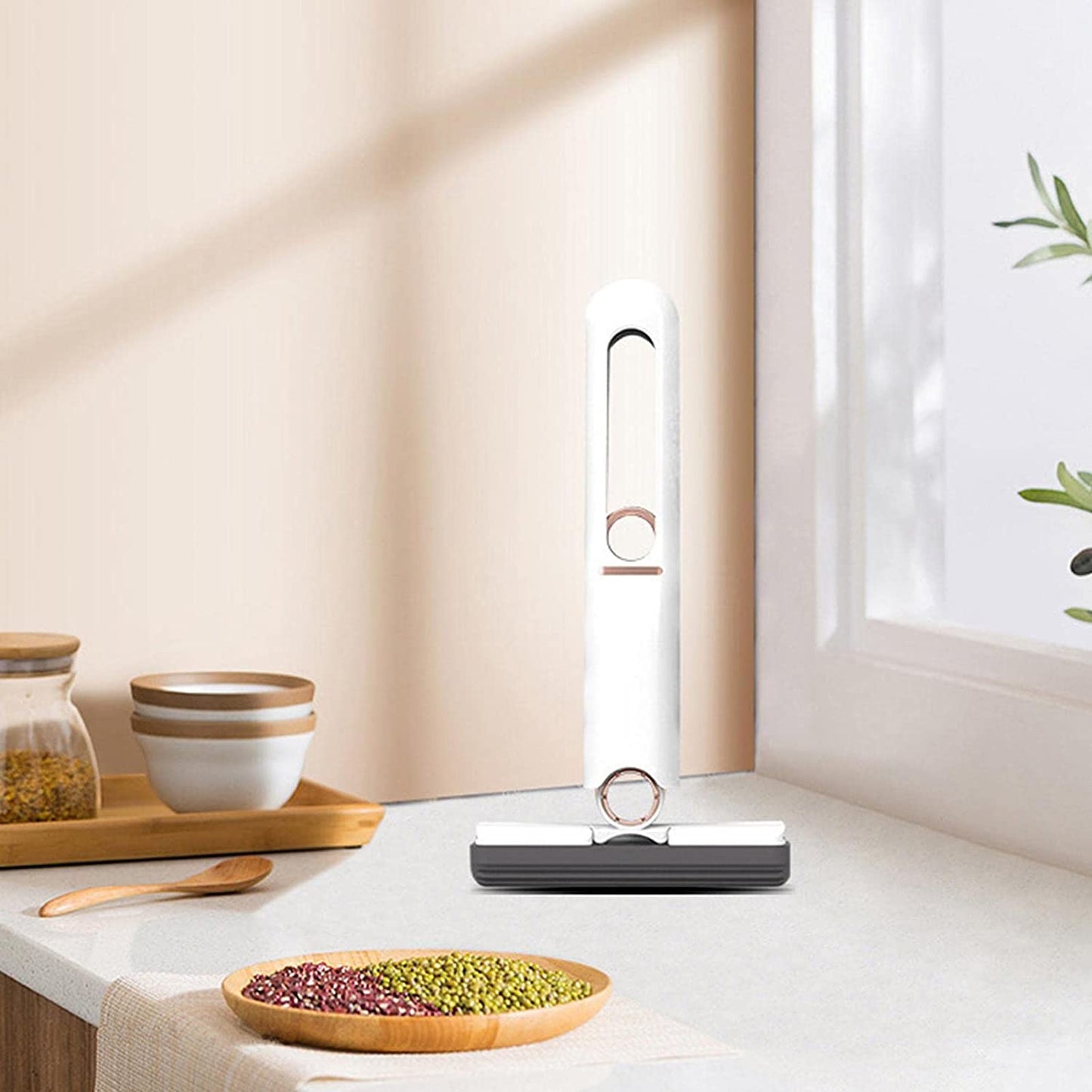 Portable Self-squeeze Short Mop Mini Hand Wash-free Strong Absorbent Mop With 1 Cotton Head Cleaning Sponge For Bathroom Kitchens Table - Happy Price - Image 2