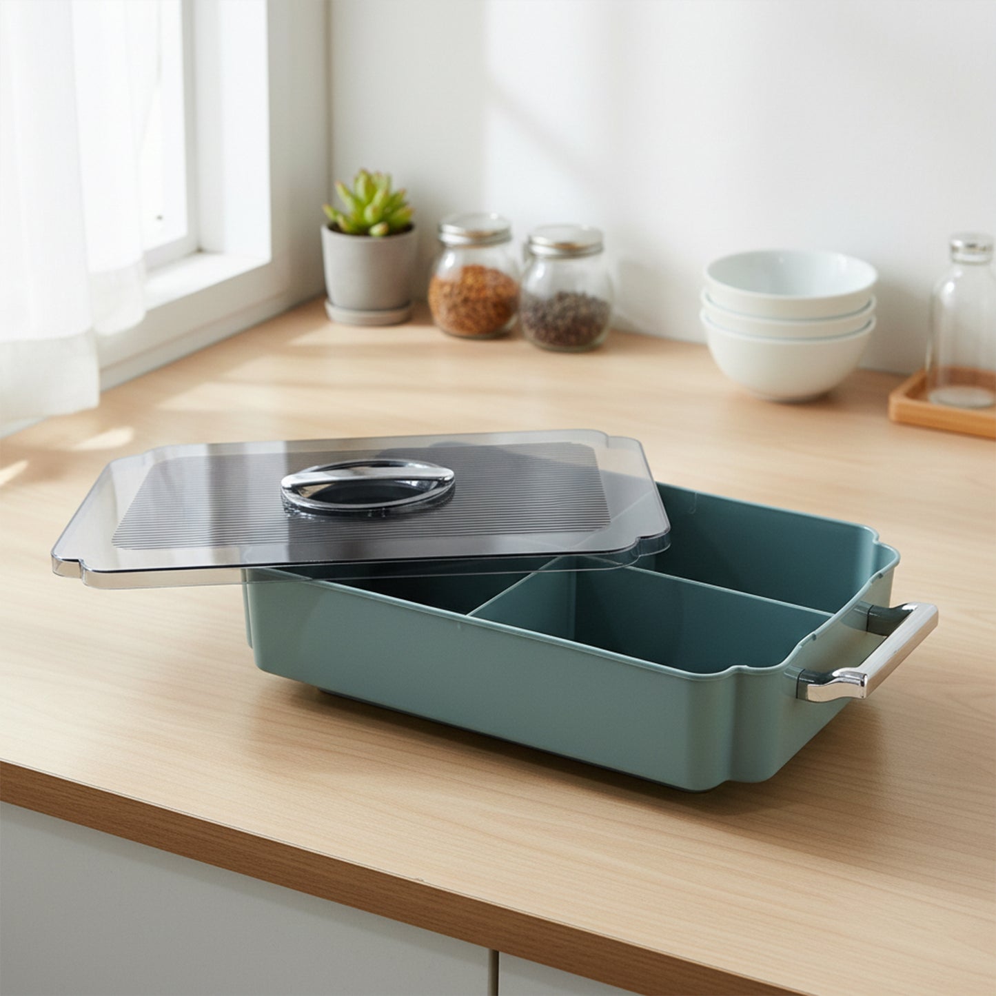 4 Section Plastic Organizer Box with Lid - 1 Pc - Happy Price - Image 6