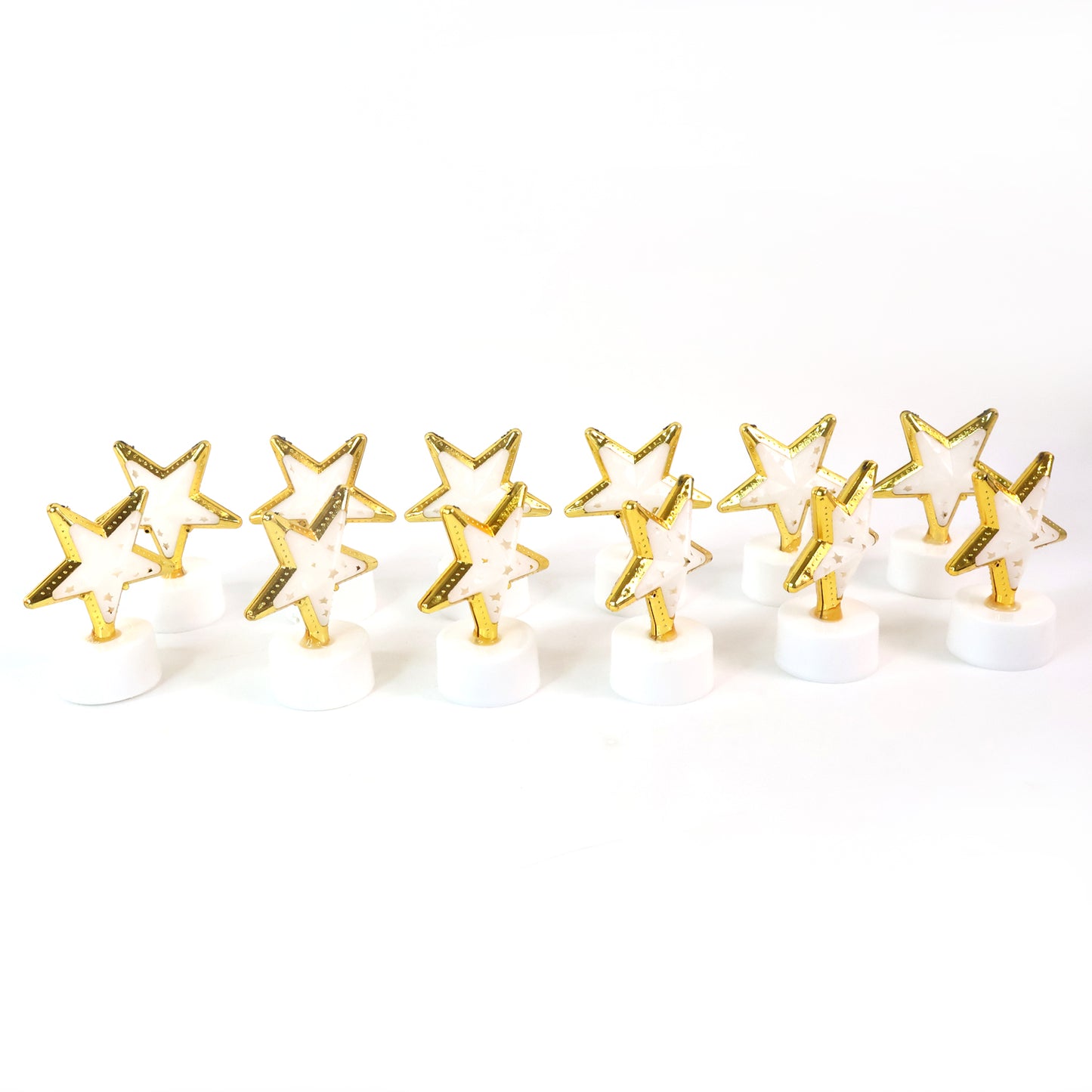 12 Pc Star Shaped Flameless LED Candles - Decorative Flickering Lights for Home & Events - Happy Price - Image 2