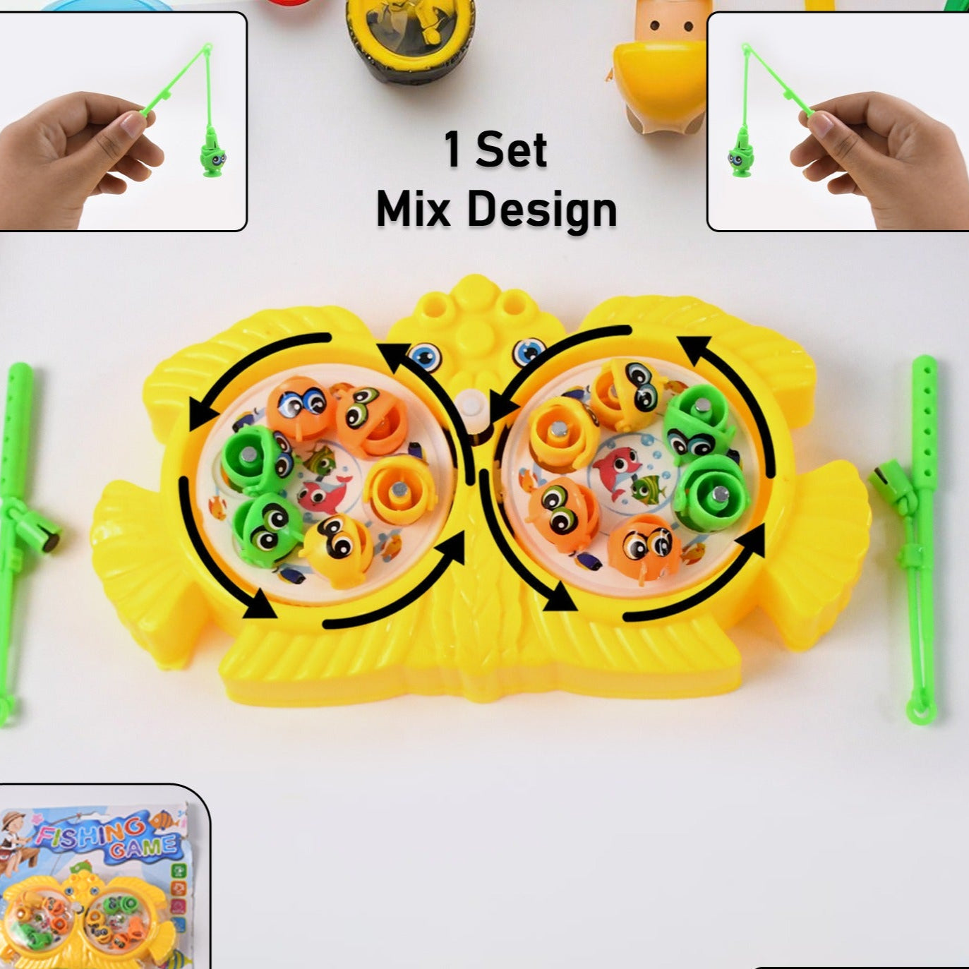 Fishing Game For Kids Include 12 Pieces Fishes And 2 Fishing Rod (1 Set) - Happy Price - Image 1