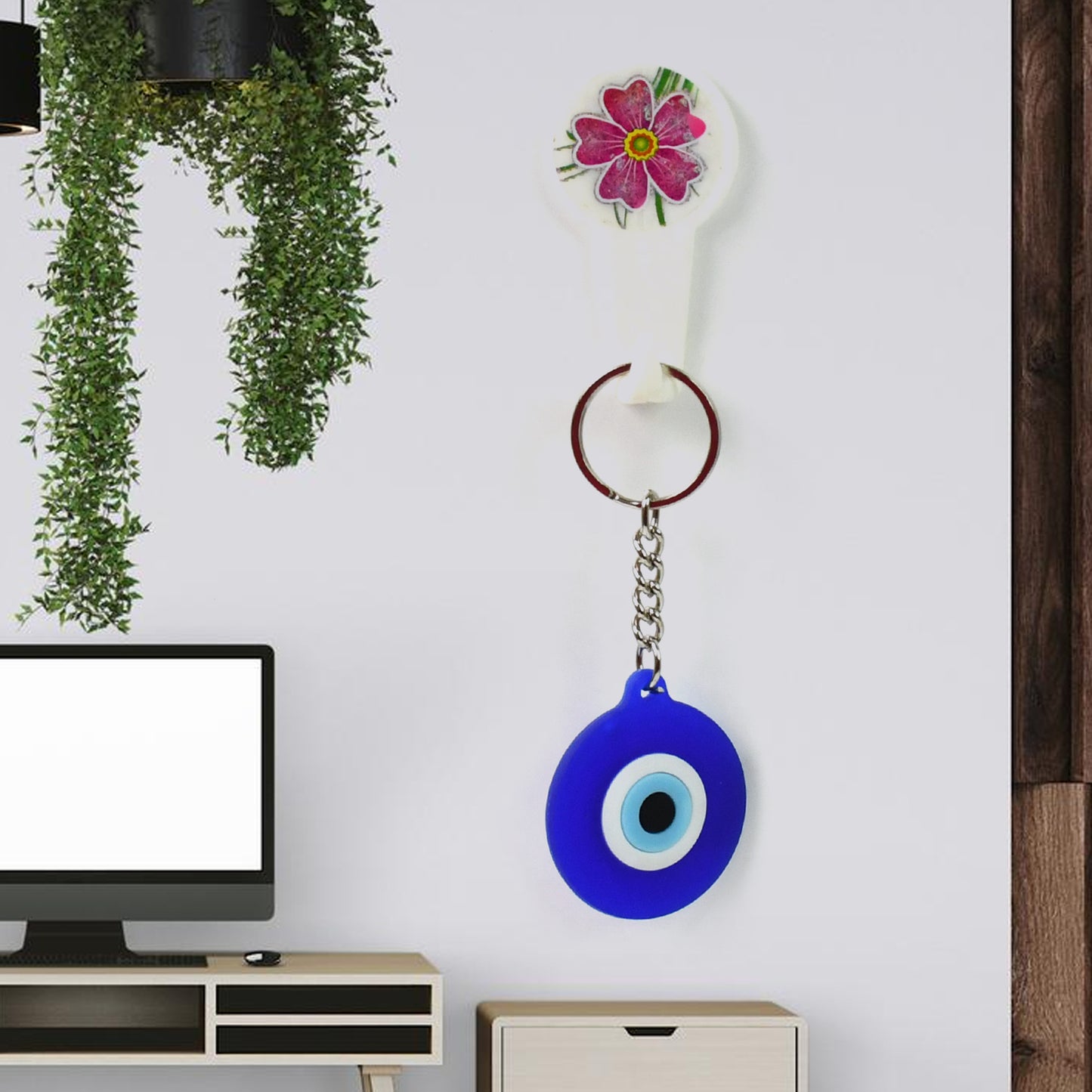 Evil Eye Rubber Silicone Keychain (1 Pc Blue Color) - Happy Price - Image 3