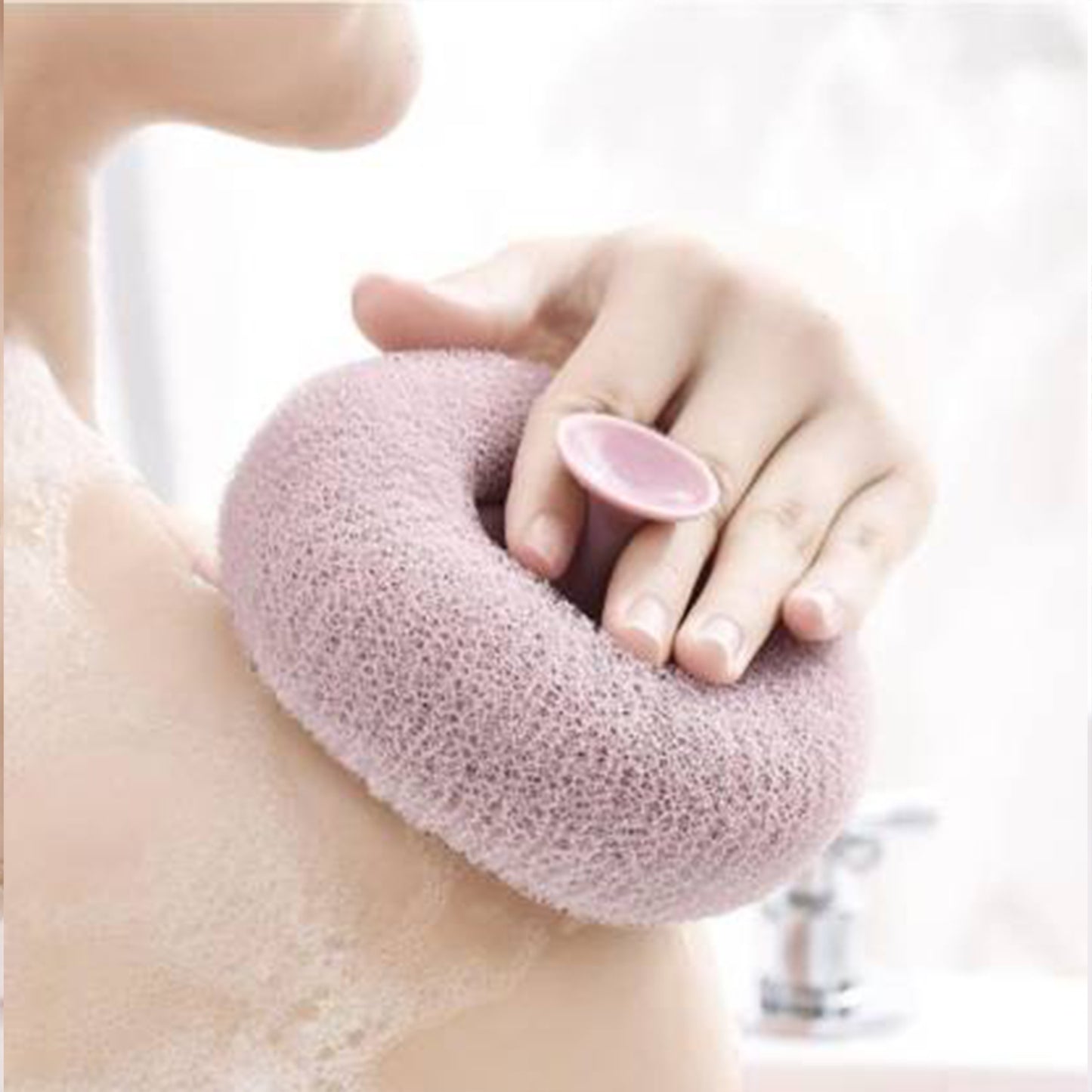 Super Soft Bath Sponge Flower Suction Cup Bath Sponges For Shower Women Men Foam Loofah Sponge Exfoliating Bath Sponge Body Washer Reusable Loofah Massage Bath (1 Pc) - Happy Price - Image 3