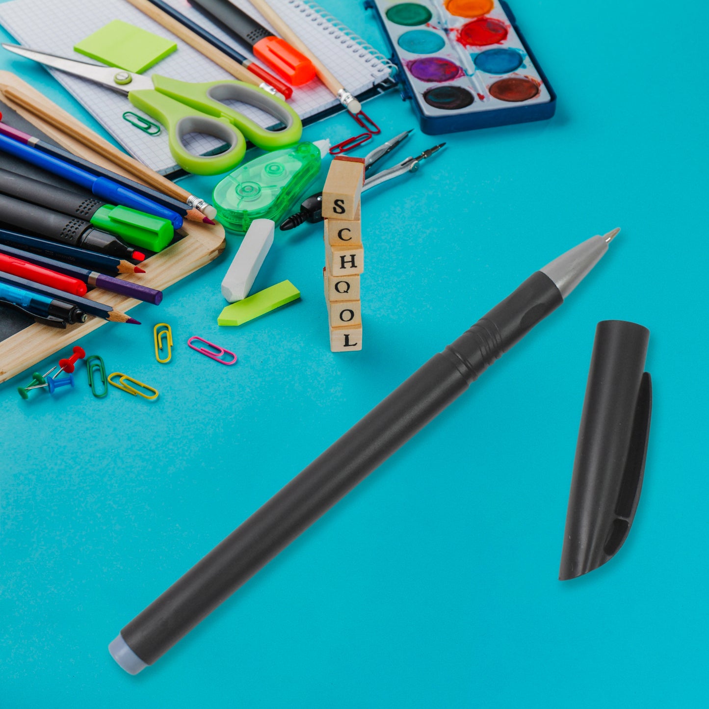 Writing Black Gel Pen For School Stationery Gift For Kids (8 Pcs Set) - Happy Price - Image 3