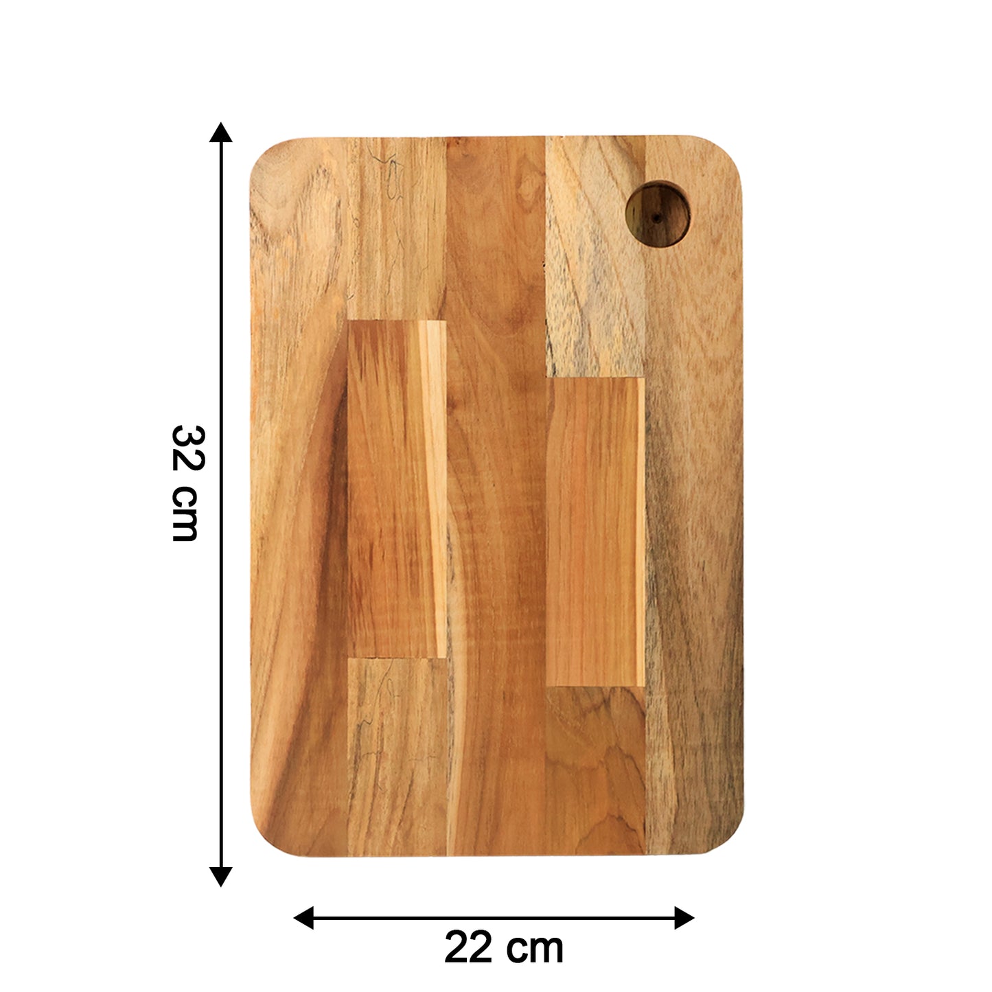 Apex Steel & Oak Medium Chopping Board with Handle (35x25cm, 1 Pc) - Happy Price - Image 3