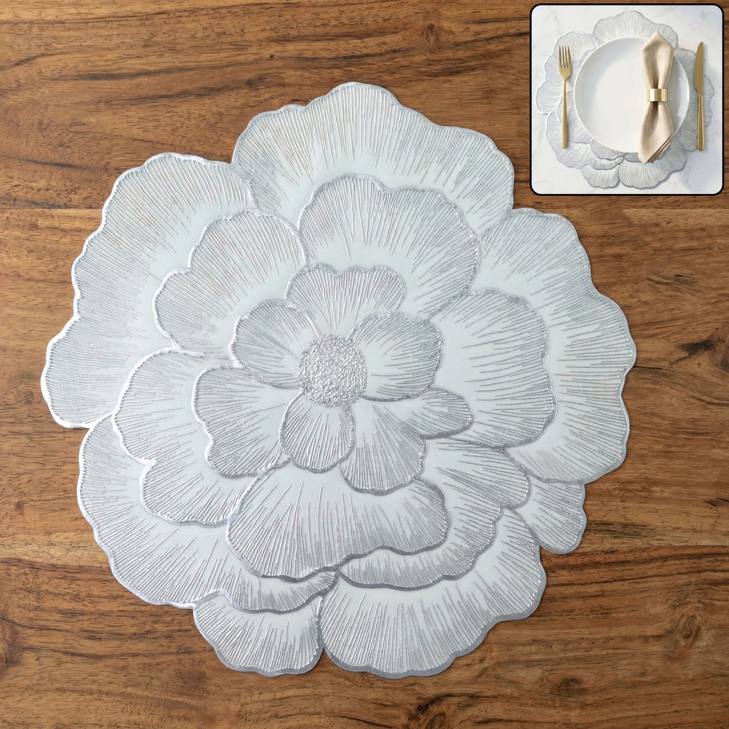 Round Floral PVC Table Mat - 1 Pc, 36x36 Cm - Waterproof Dining Placemat - Great Price - Image 2