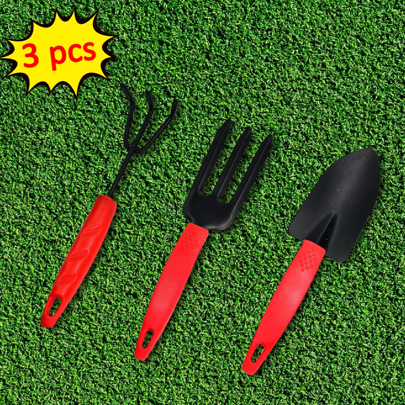 3pcs Small Sized Hand Cultivator Small Trowel Garden Fork - Happy Price - Image 1