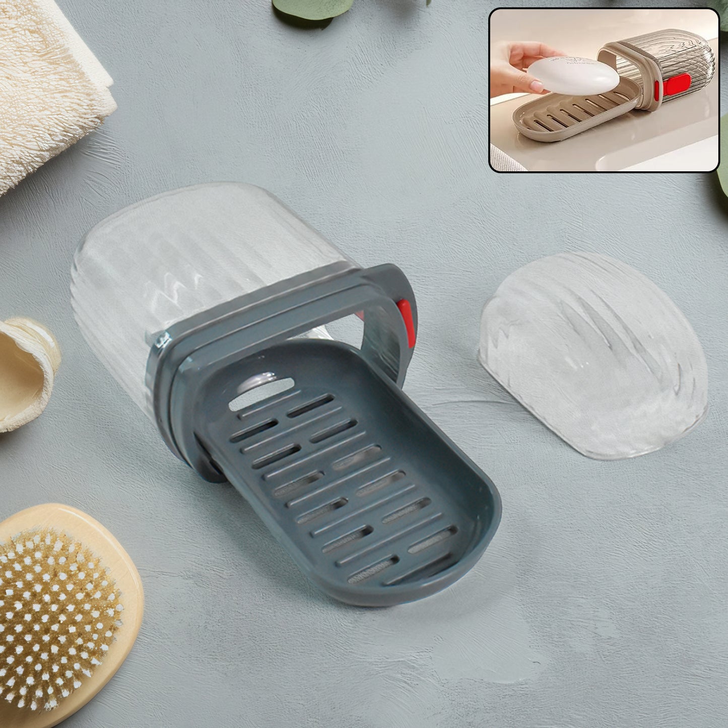 Multipurpose Soap Box Holder With Transparent Dust-proof Lid Sabudani (1 Pc) - Happy Price - Image 2