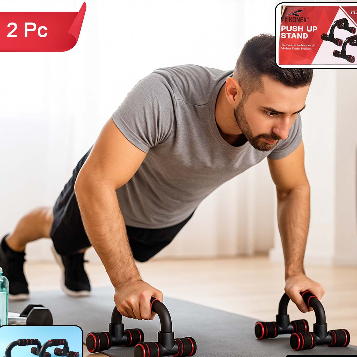 Durable Push-Up Stands for Home Workouts (Set of 2 Pcs) - Happy Price - Image 1