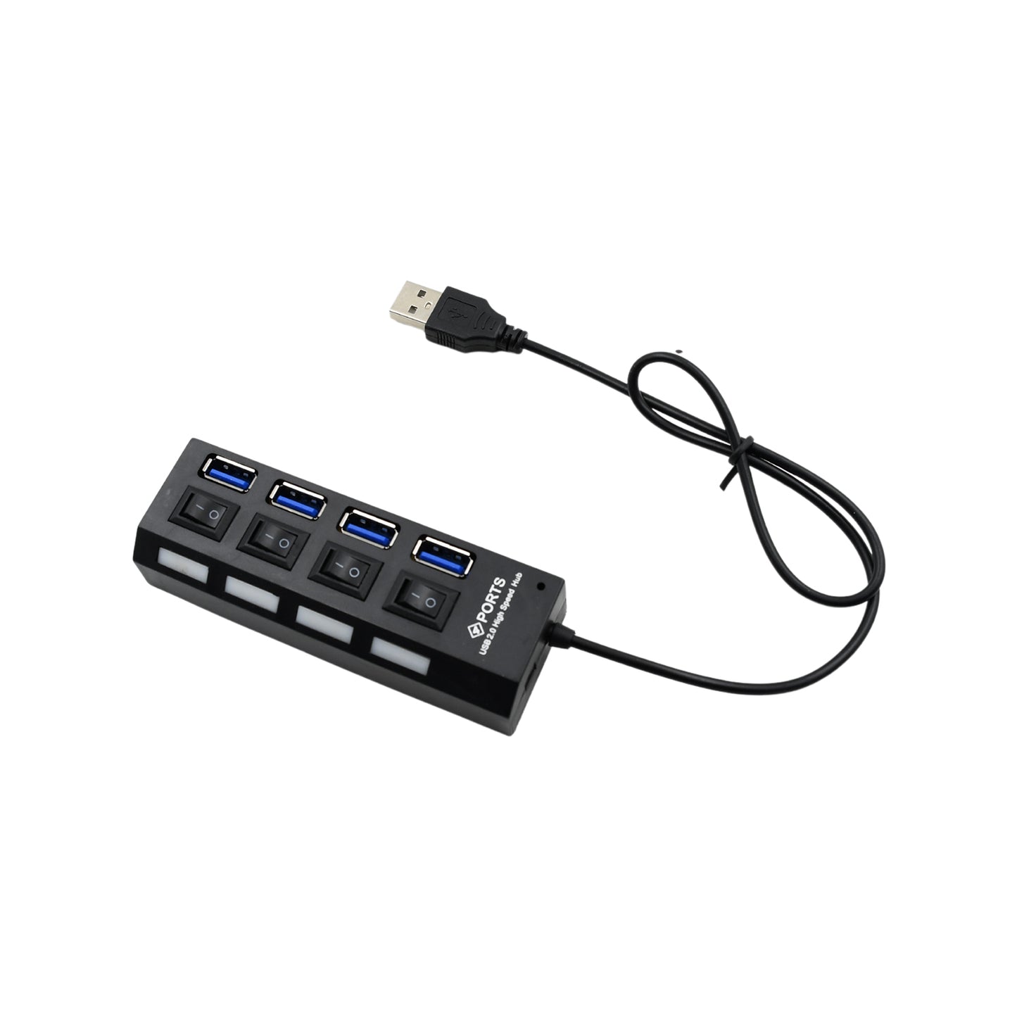 4 Port Usb Hub Usb 2.0 Hub Splitter High Speed With Onoff Switch Multi Led Adapter Compatible With Tablet Laptop Computer Notebook - Happy Price - Image 4