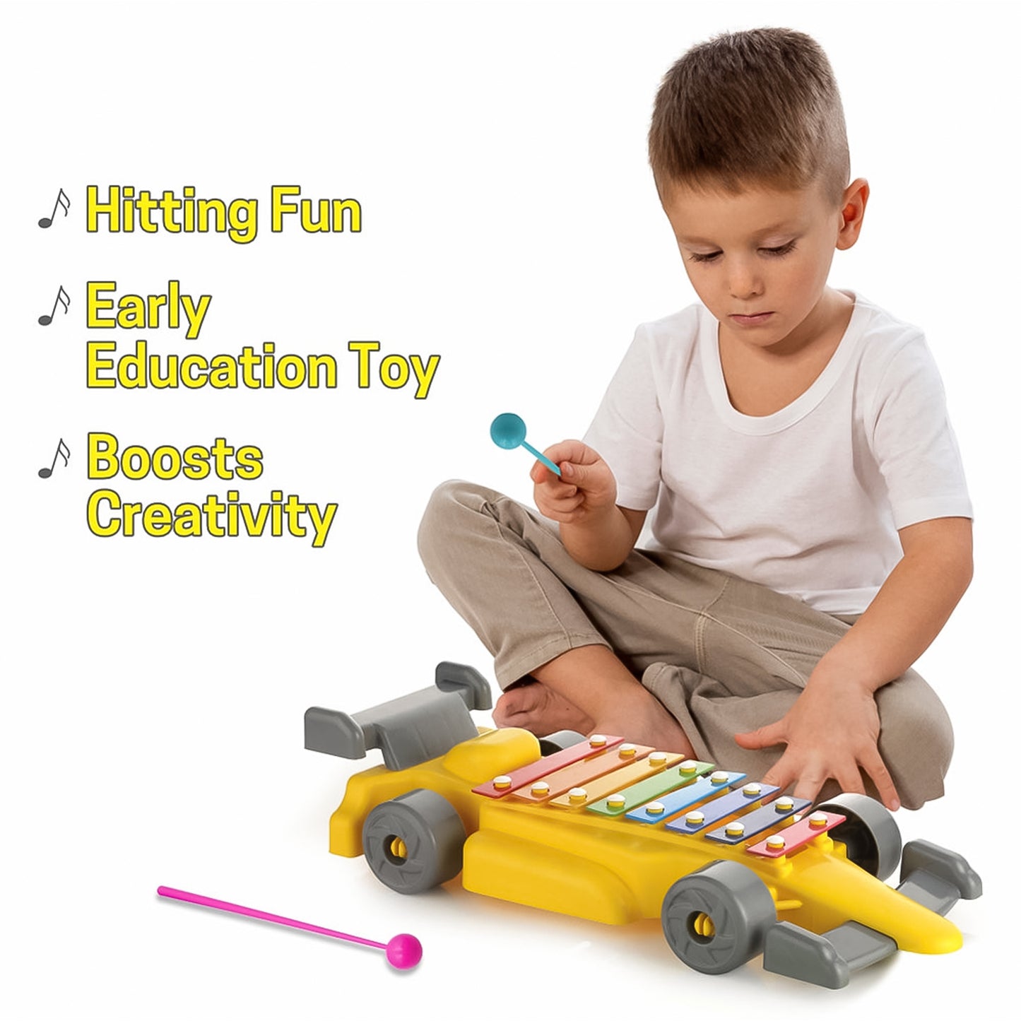 Musical Car Piano Xylophone Toy Plastic Car Xylophone (1 Set) - Happy Price - Image 2