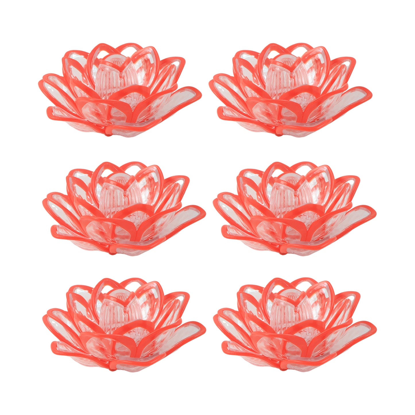Set of 6 Lotus Shaped LED Flameless Decorative Candles for Home & Festive Decor - Happy Price - Image 2