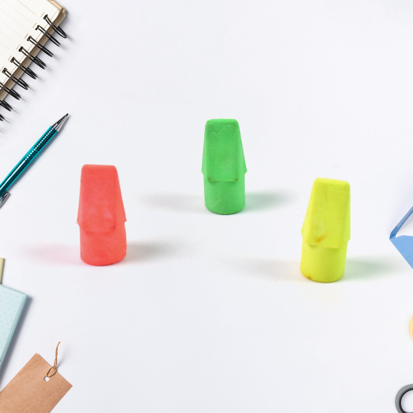 Pencil Top Eraser Rubber Erasers (1 Pc Mix Colour Design) - Happy Price - Image 3