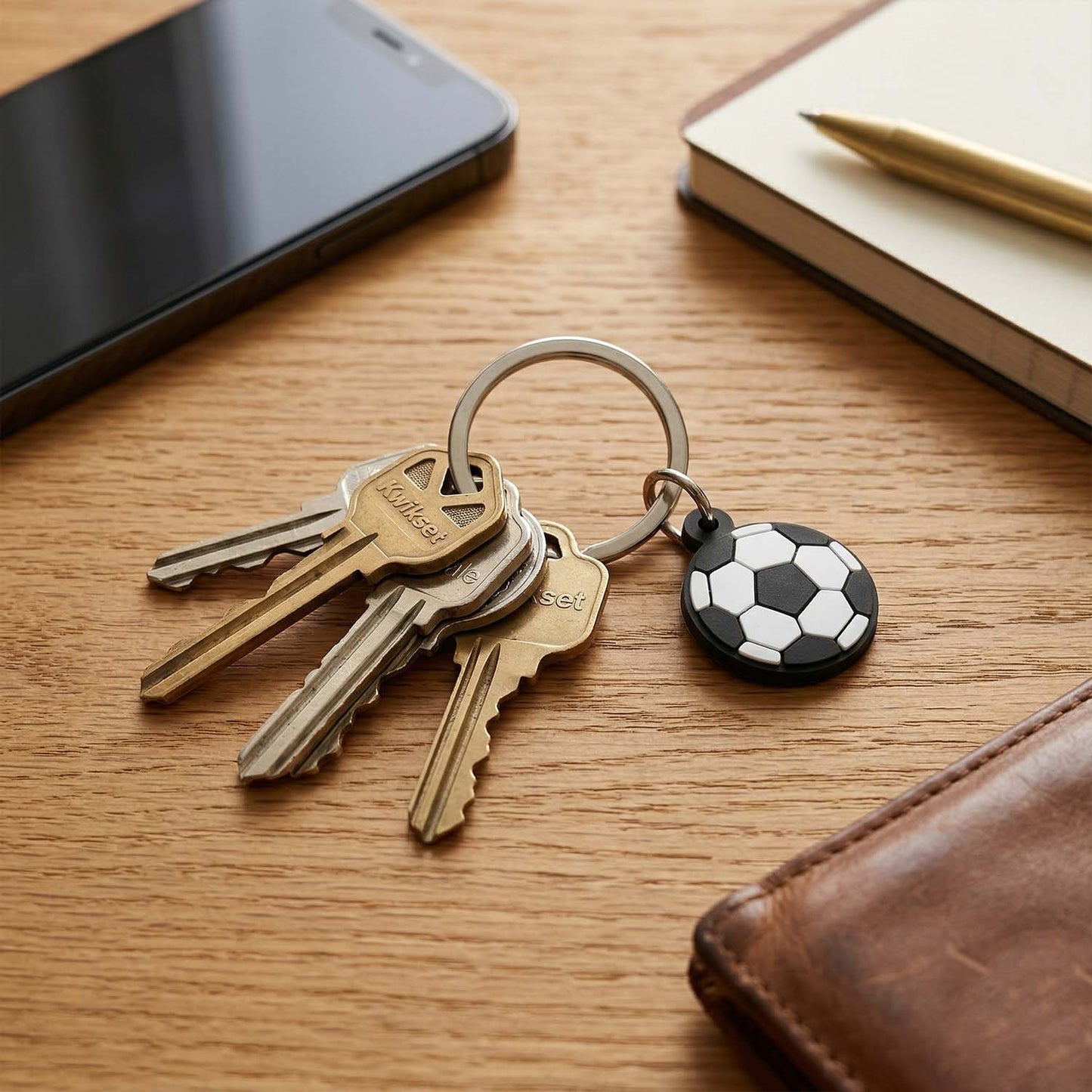 Football Design Shape Bag Charm Keychain Set (10 Pc)