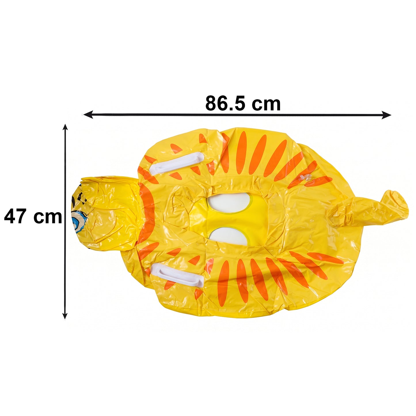 Kids Inflatable Tiger Swim Ring Pool Float With Handle Grip 1 Pc