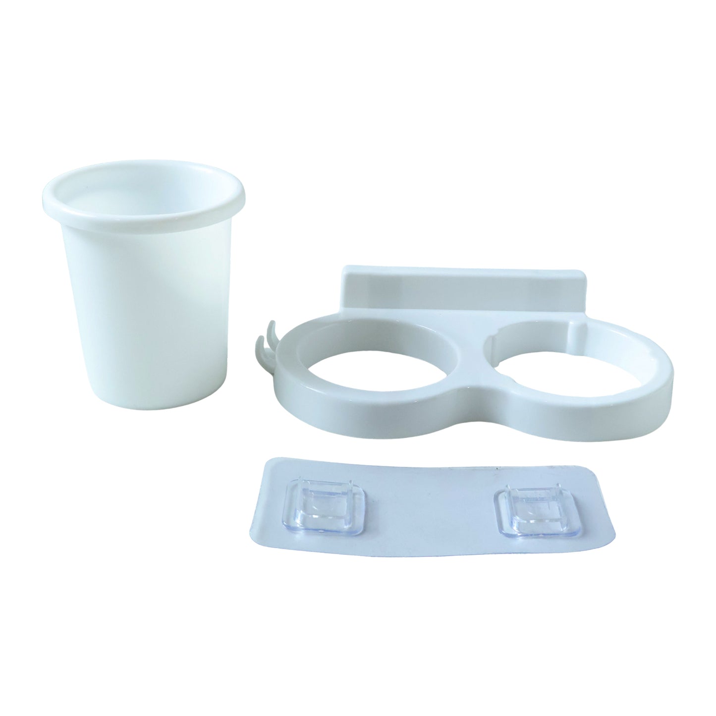 Wall Mount Bathroom Organizer Set with Toothbrush Holder & Hair Dryer Stand - Great Price - Image 4