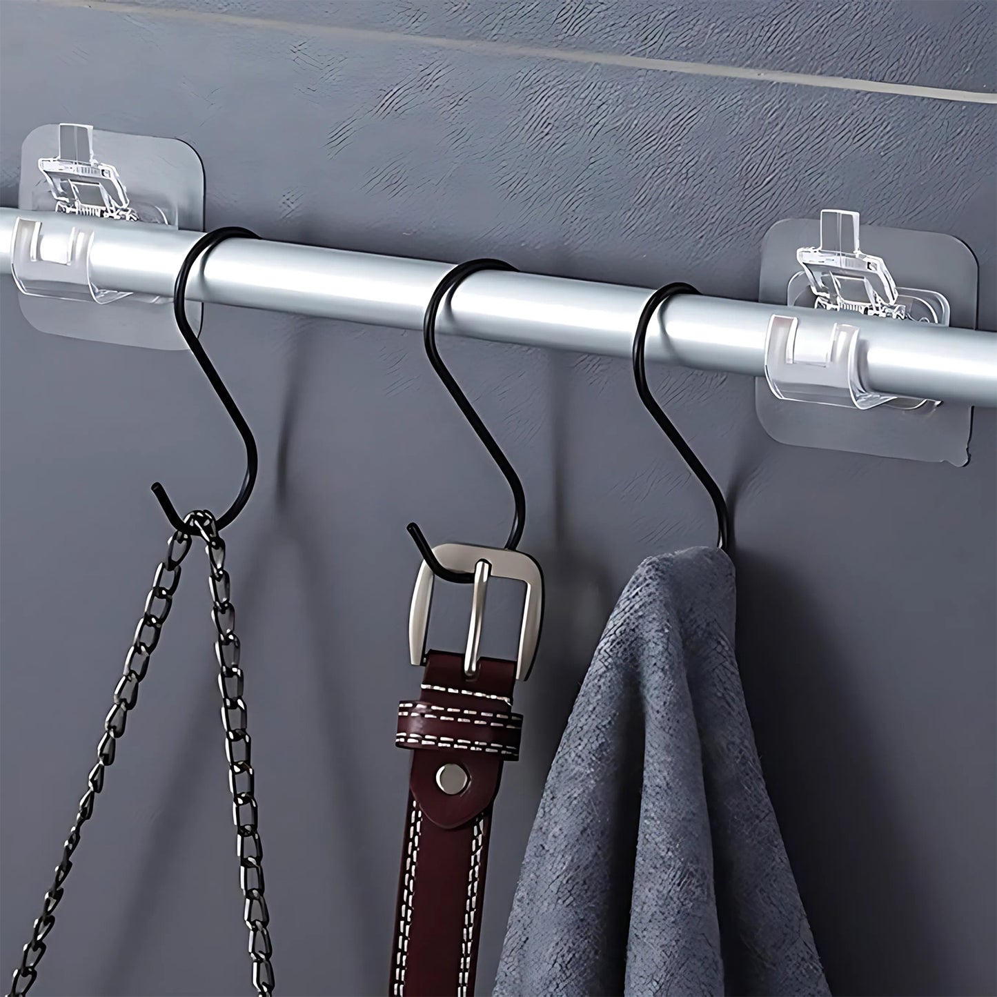 Self-adhesive Transparent Wall With Spring-loaded Anti-slip Clip (1 Pc) - Happy Price - Image 6