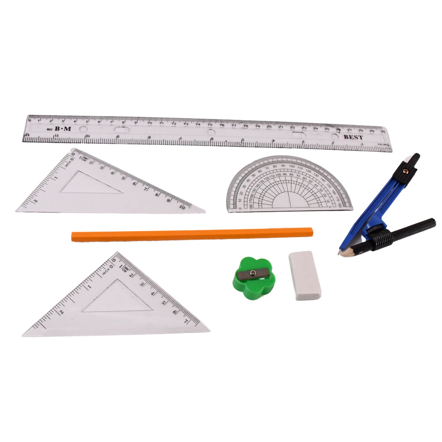 9 In 1 Stationery Set For School Student Office Draft Rulers - Happy Price - Image 4