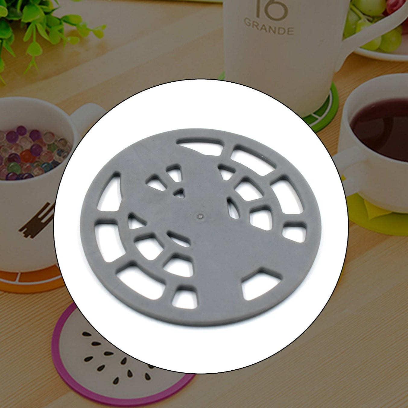1pc Silicone Fancy Coaster For Holding Bowls And Utensils Including All Kitchen Purposes. - Happy Price - Image 1