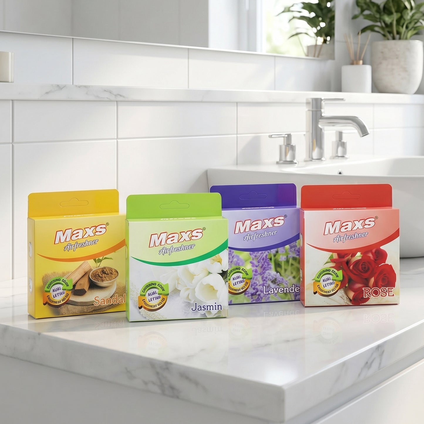 Pack of 4 Air Freshener Blocks - 50 Gm Each, Assorted Fragrances for Home and Car - Great Price - Image 5