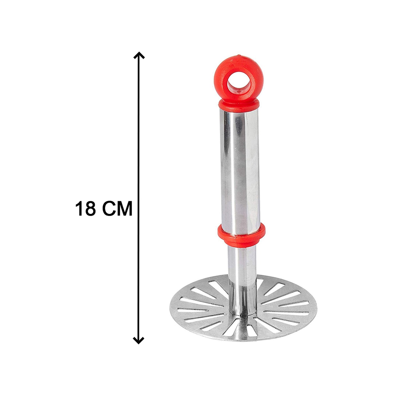 Ganesh Potatopav Bhaji Masher With Plastic Handle Silver Plastic - Oval Pav Masher Potato 1-piece Smasher Handle Multicolor - Happy Price - Image 4