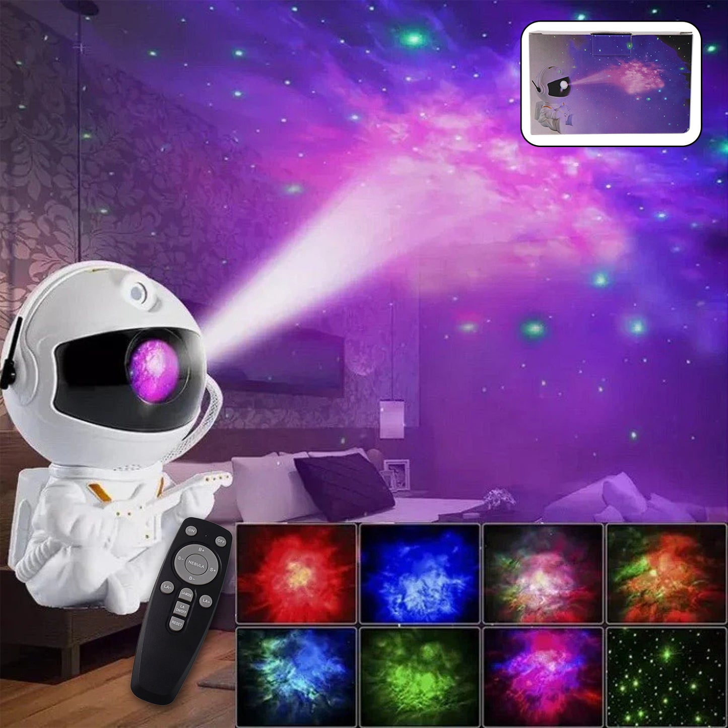 Astronaut Galaxy Projector Lamp with Remote - Star Nebula Night Light for Bedroom & Parties - Happy Price - Image 3