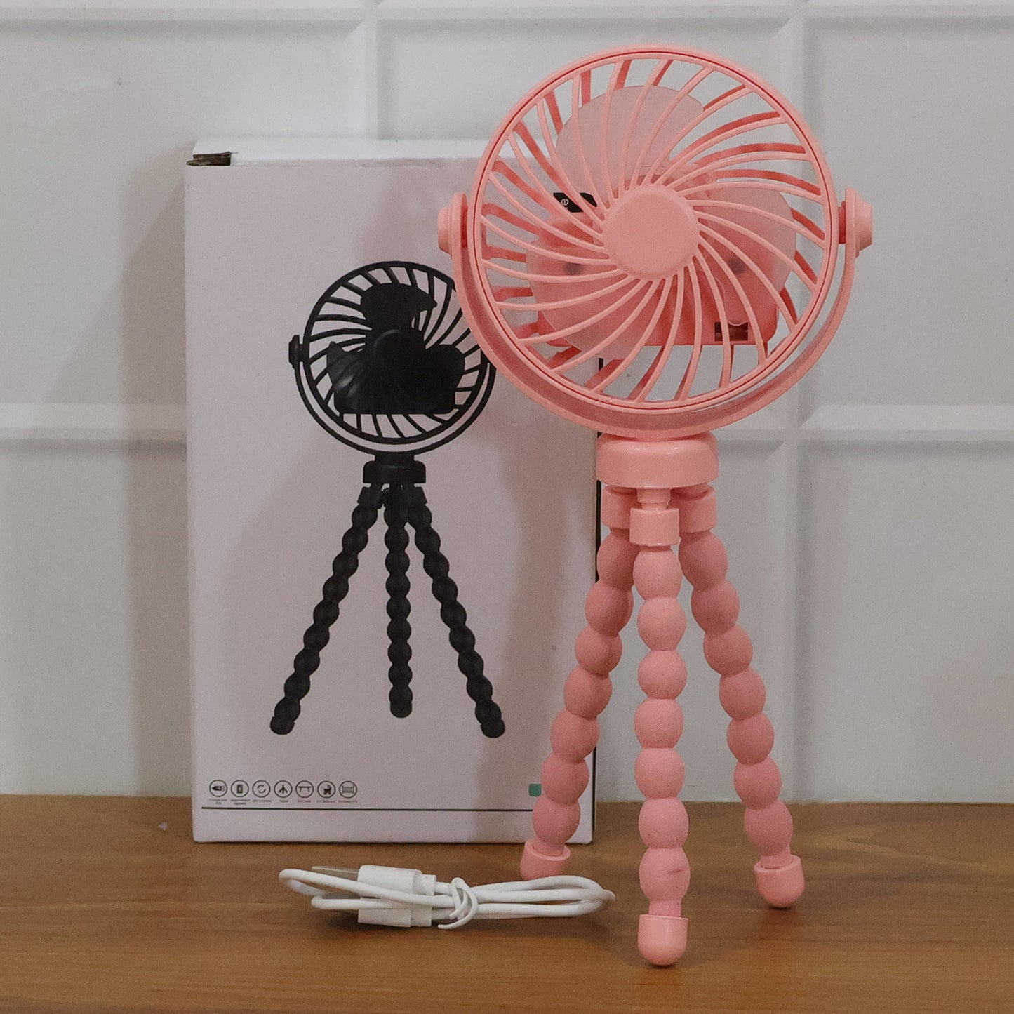 Portable Rechargeable Fan with Flexible Tripod Stand (1 Pc) - Happy Price - Image 5