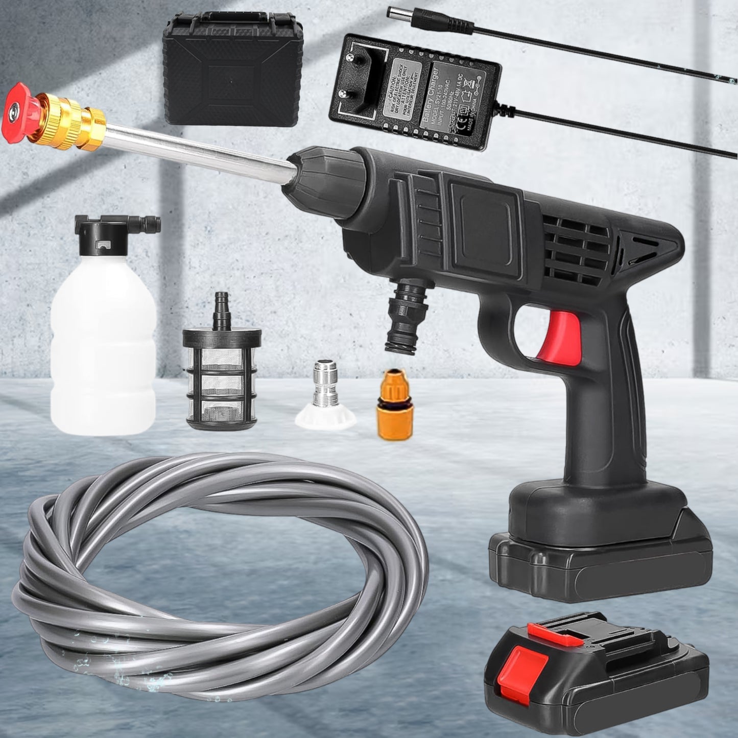 48V Cordless High-Pressure Washer Gun - Portable Car & Bike Cleaning Kit - Happy Price - Image 2