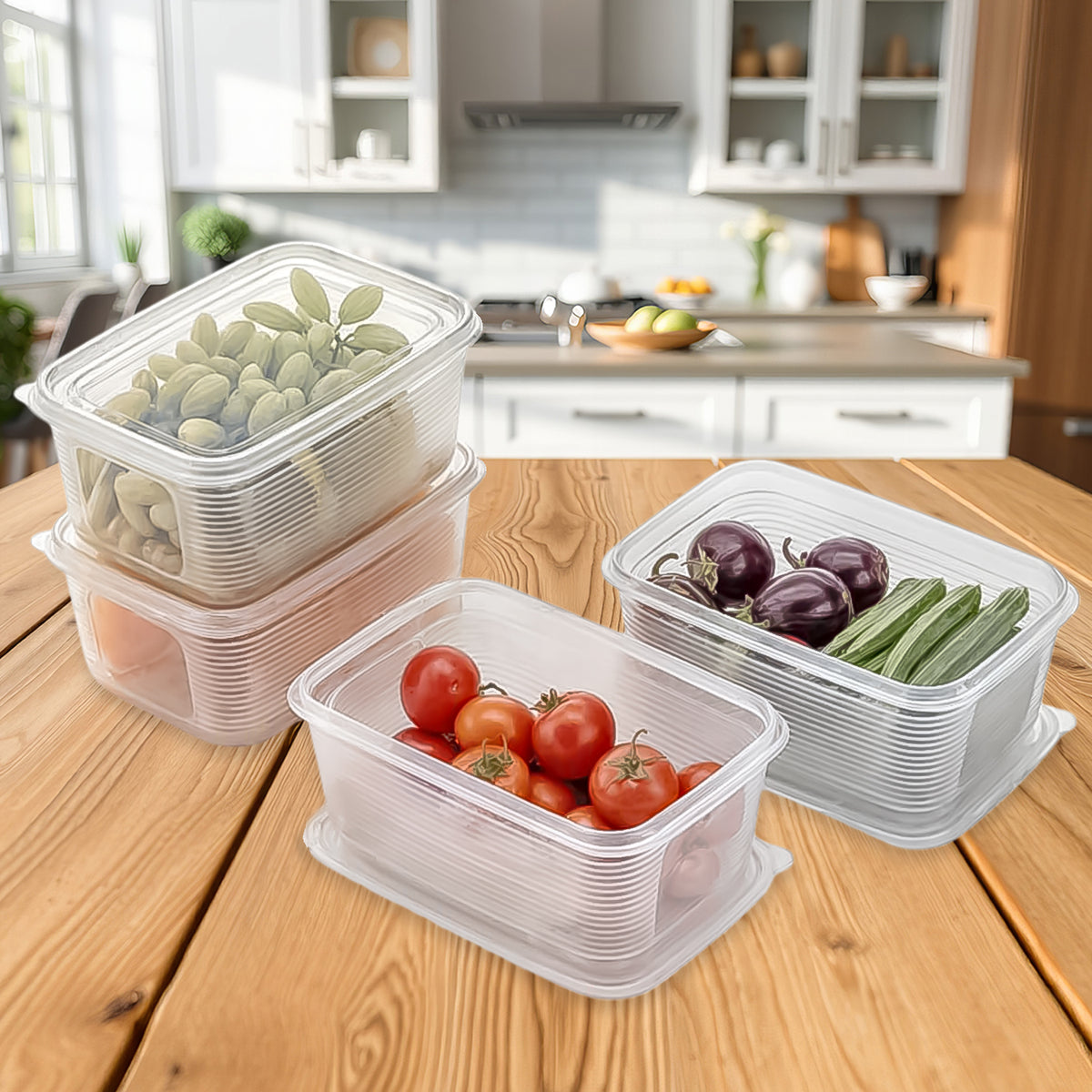 6 Pcs Multipurpose Plastic Food Storage Container Set - Happy Price - Image 6