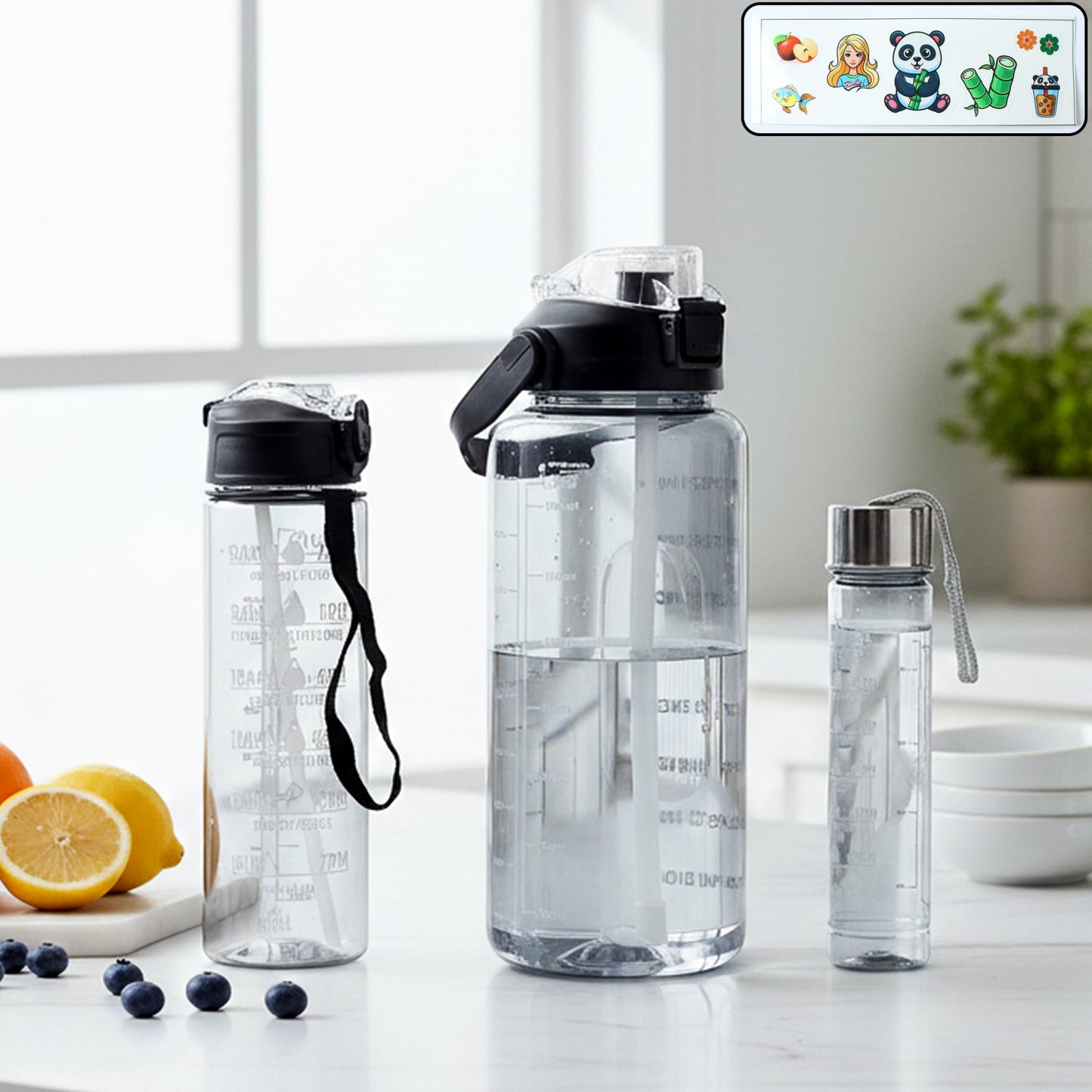 3-in-1 Multipurpose Water Bottle Set: 2000ml, 900ml, 500ml Combo Pack (3 Pc) - Happy Price - Image 2