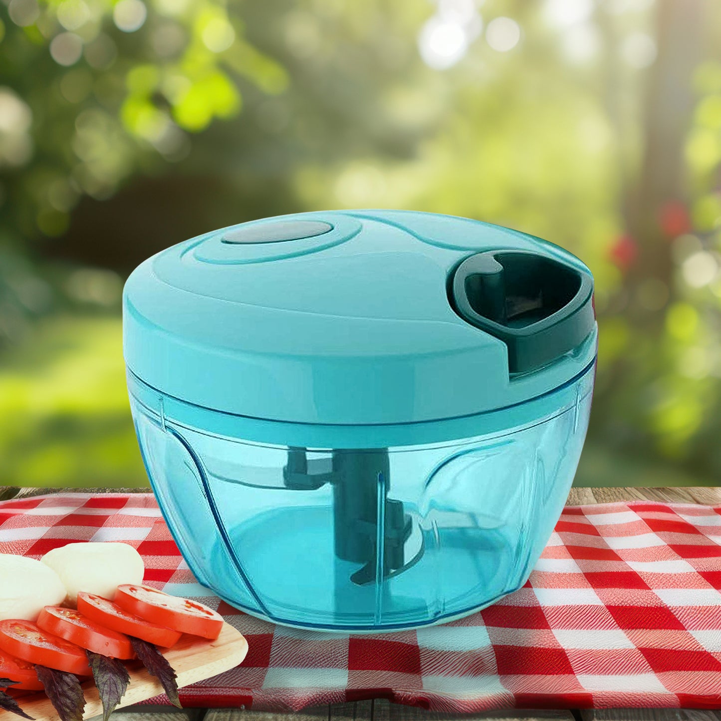 3 Blades Handy Chopper And Slicer Used Widely For Chopping And Slicing (450 Ml 1 Pc) - Happy Price - Image 2