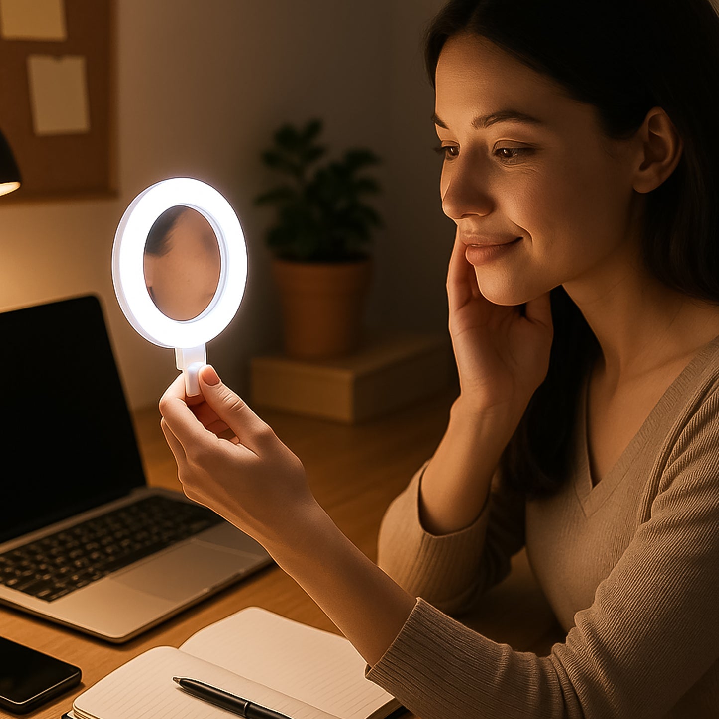 Rechargeable Led Selfie Ring Light For Mobile And Makeup Use (1 Pc) - Happy Price - Image 3
