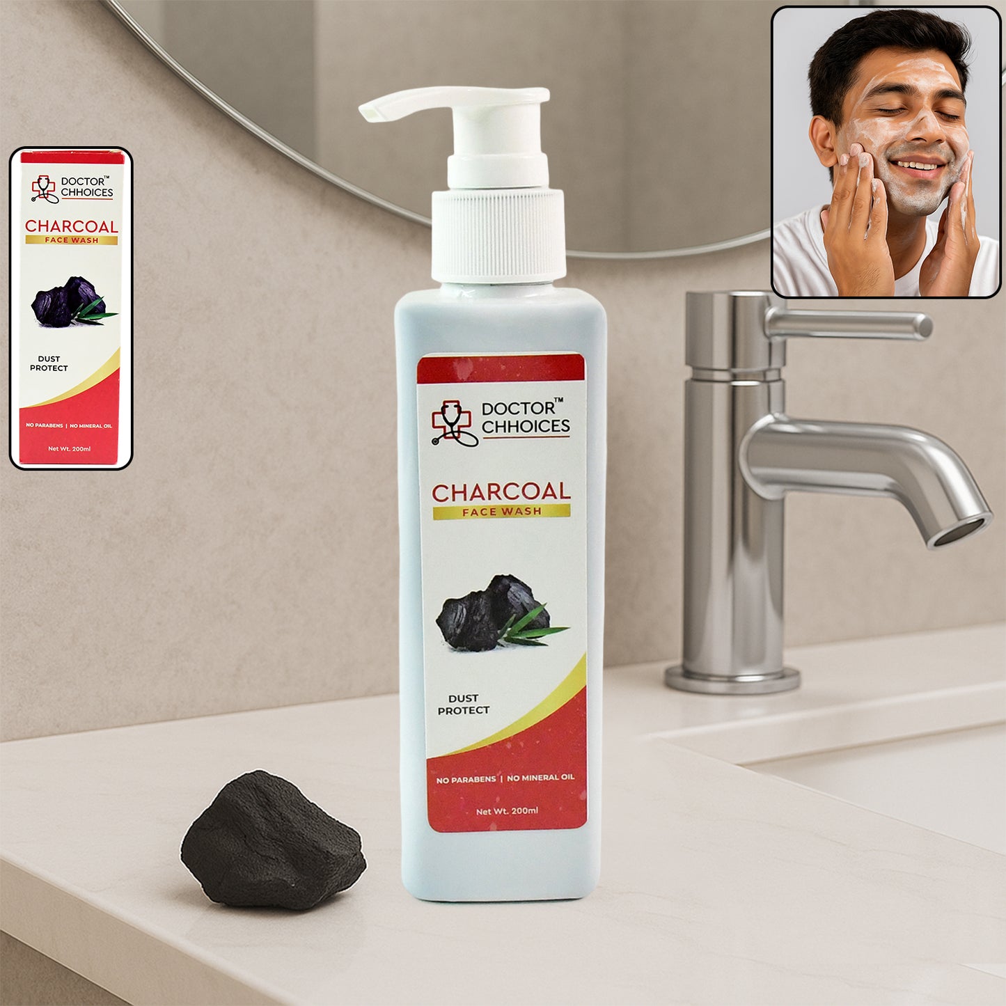 Doctor Chhoices Charcoal Face Wash 200ml (1 Pc) - Happy Price - Image 2
