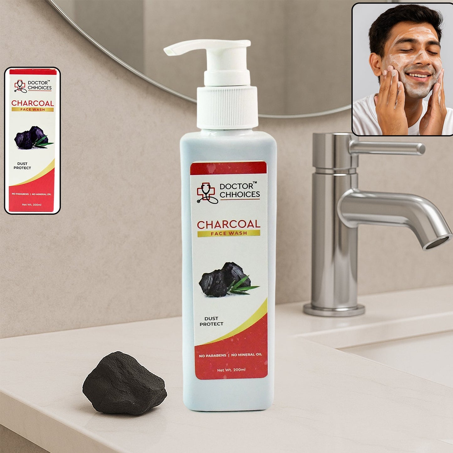 Doctor Chhoices Charcoal Face Wash 200ml (1 Pc) - Happy Price - Image 2