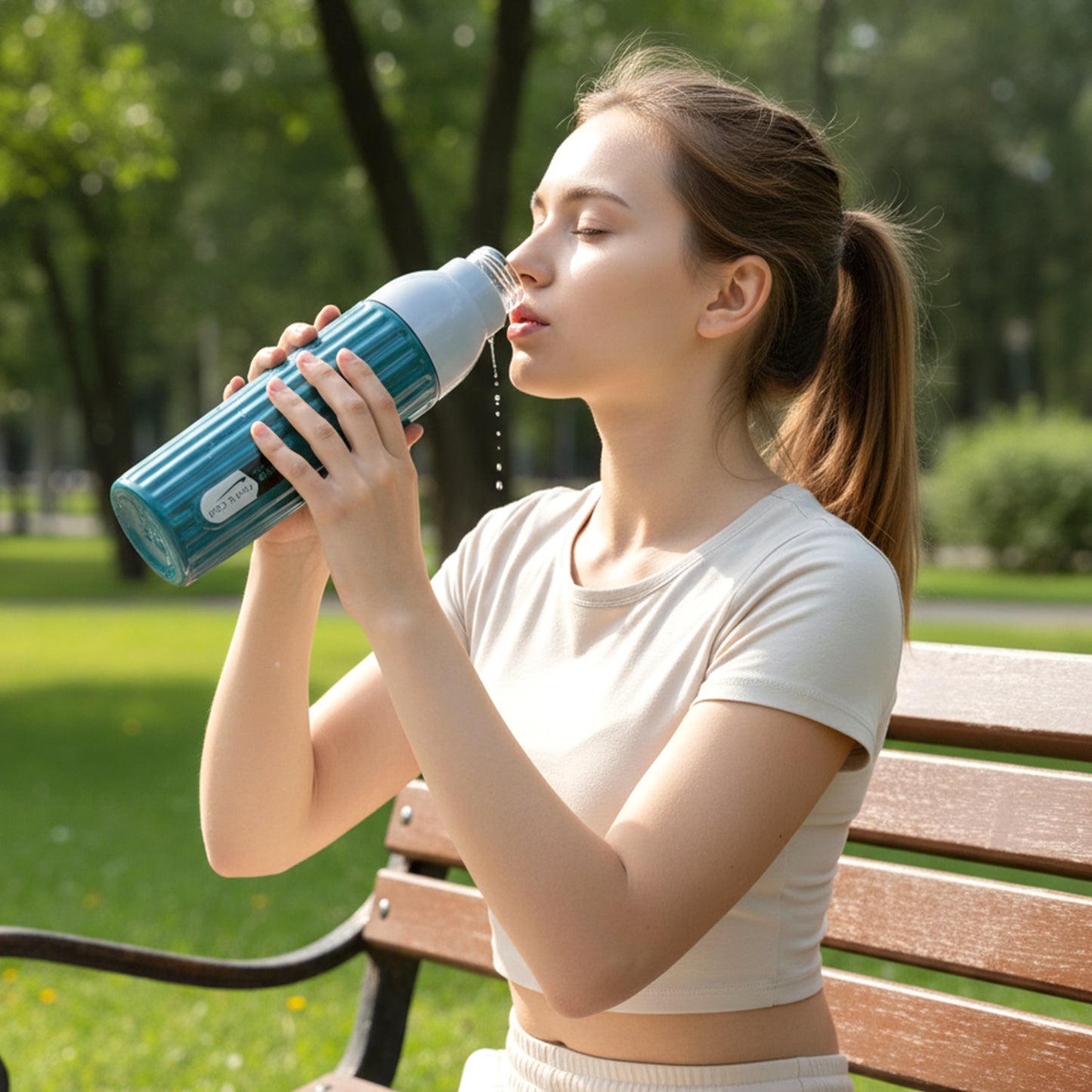 1000 ML Sports Sipper Water Bottle with Flip Lock Cap & Strap - Leakproof Hydration - Happy Price - Image 5