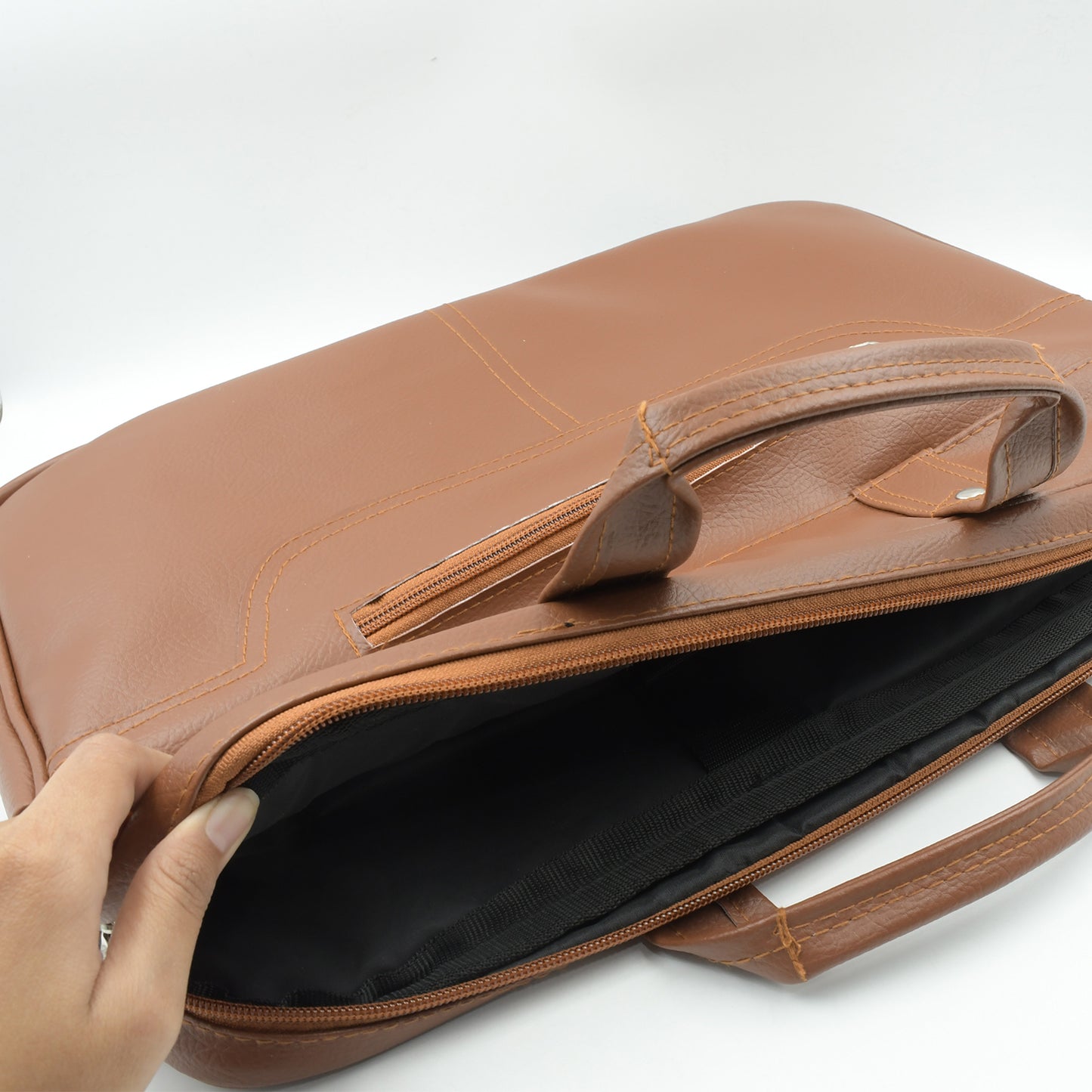 Multipurpose Bag Shoulder Side Bag Office Laptop Faux Leather Executive Formal Laptop Macbook Messenger Office Travel Business Shoulder Hand Sling Bag For Men Women With Multiple Compartments - Happy Price - Image 6
