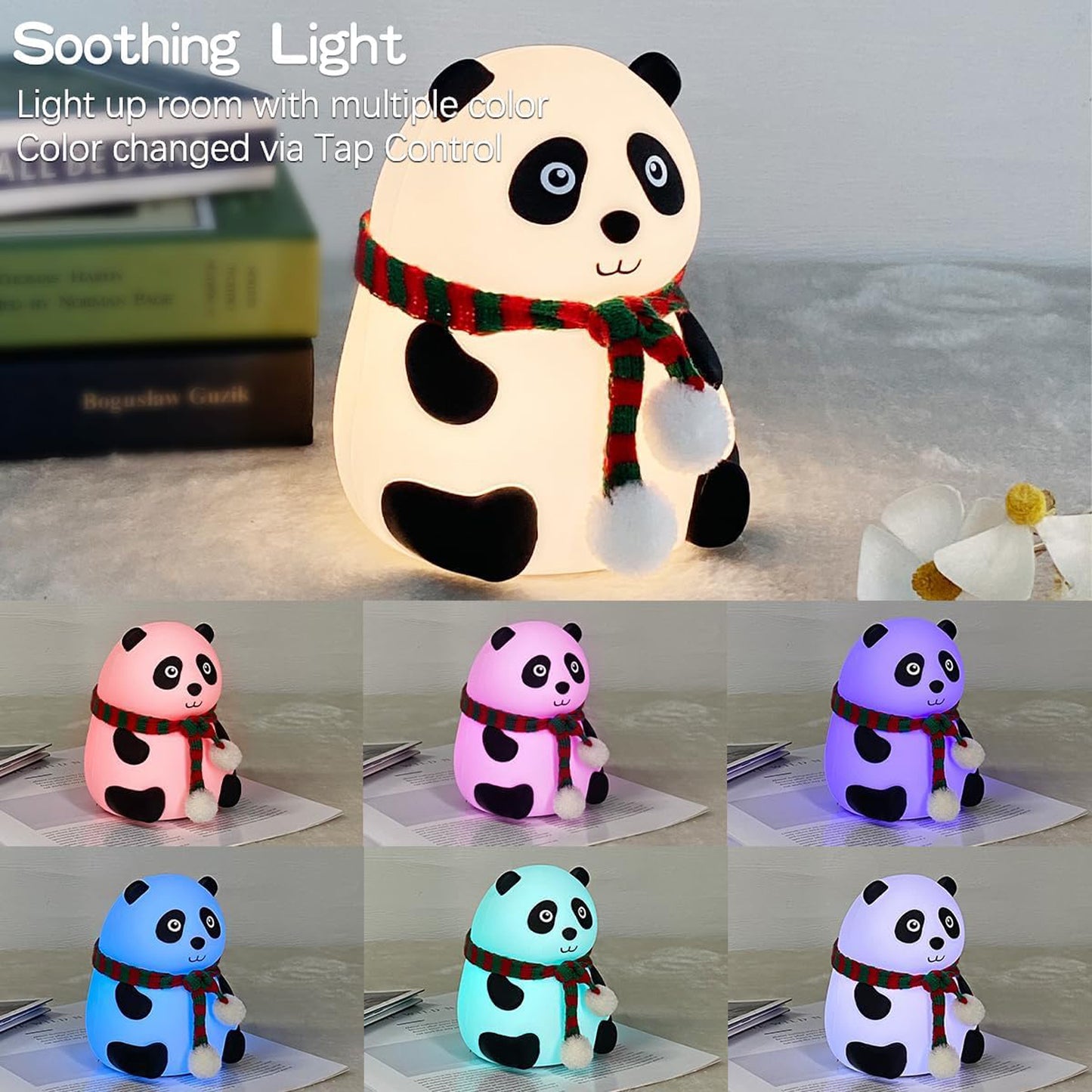 Panda 7-color Led Silicone Touch Lamp (1 Pc) - Happy Price - Image 2
