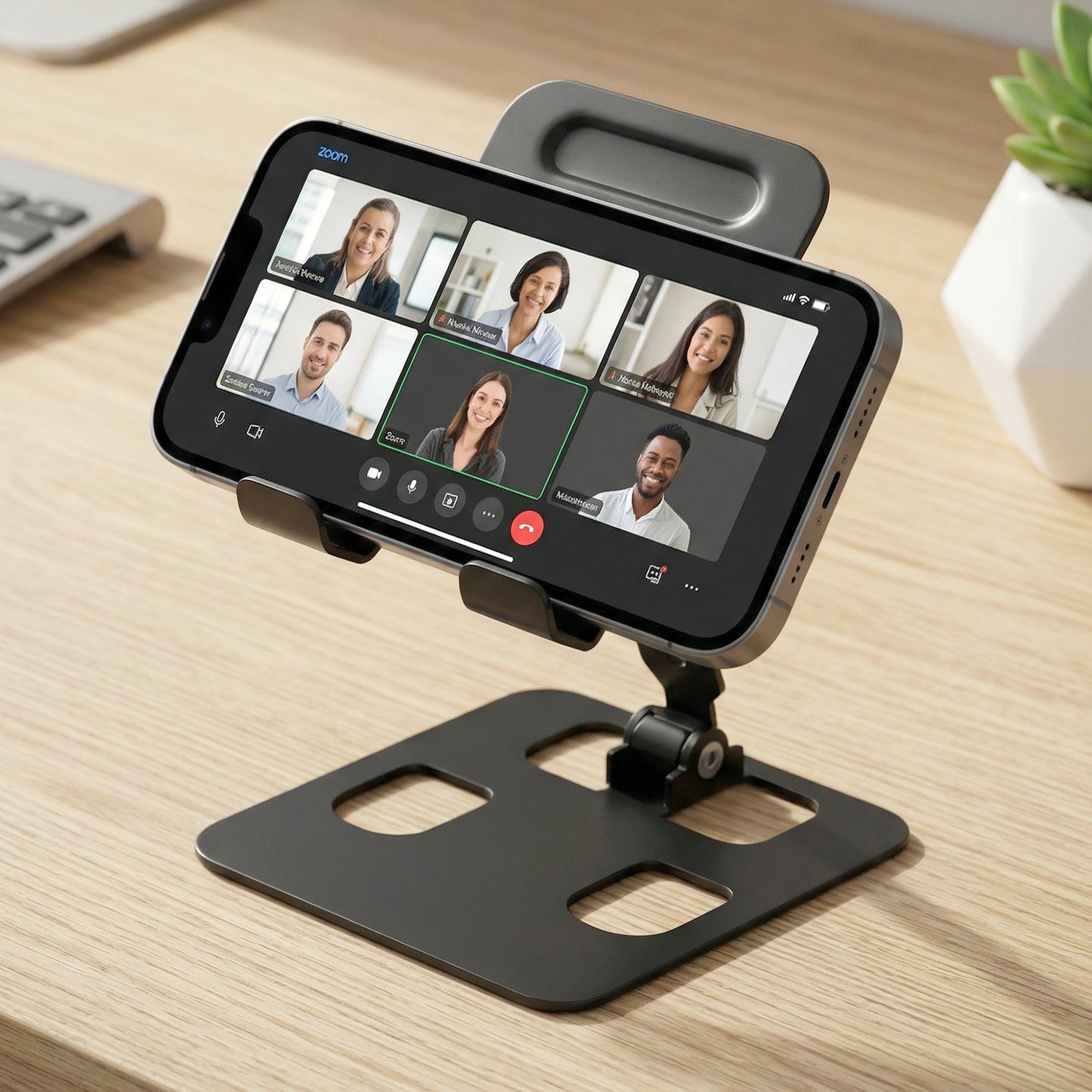 Adjustable Metal Desk Stand for Mobile Phones & Tablets - Foldable, 1 Pc - Great Price - Image 6