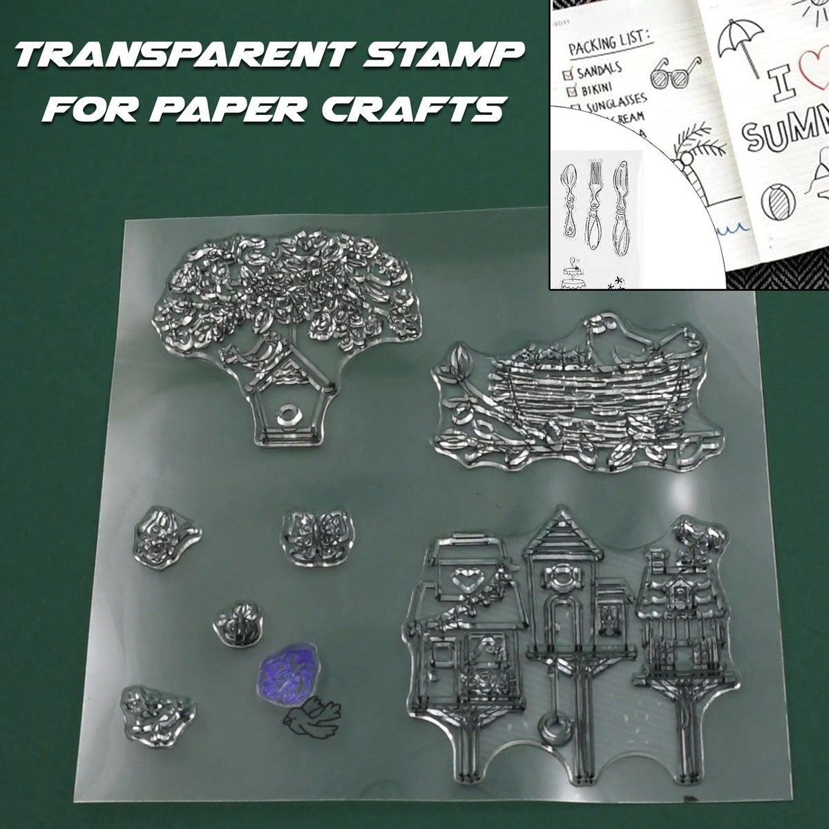 Reusable TPR Craft Stamps for DIY Projects - Set of Mixed Designs - Happy Price - Image 1