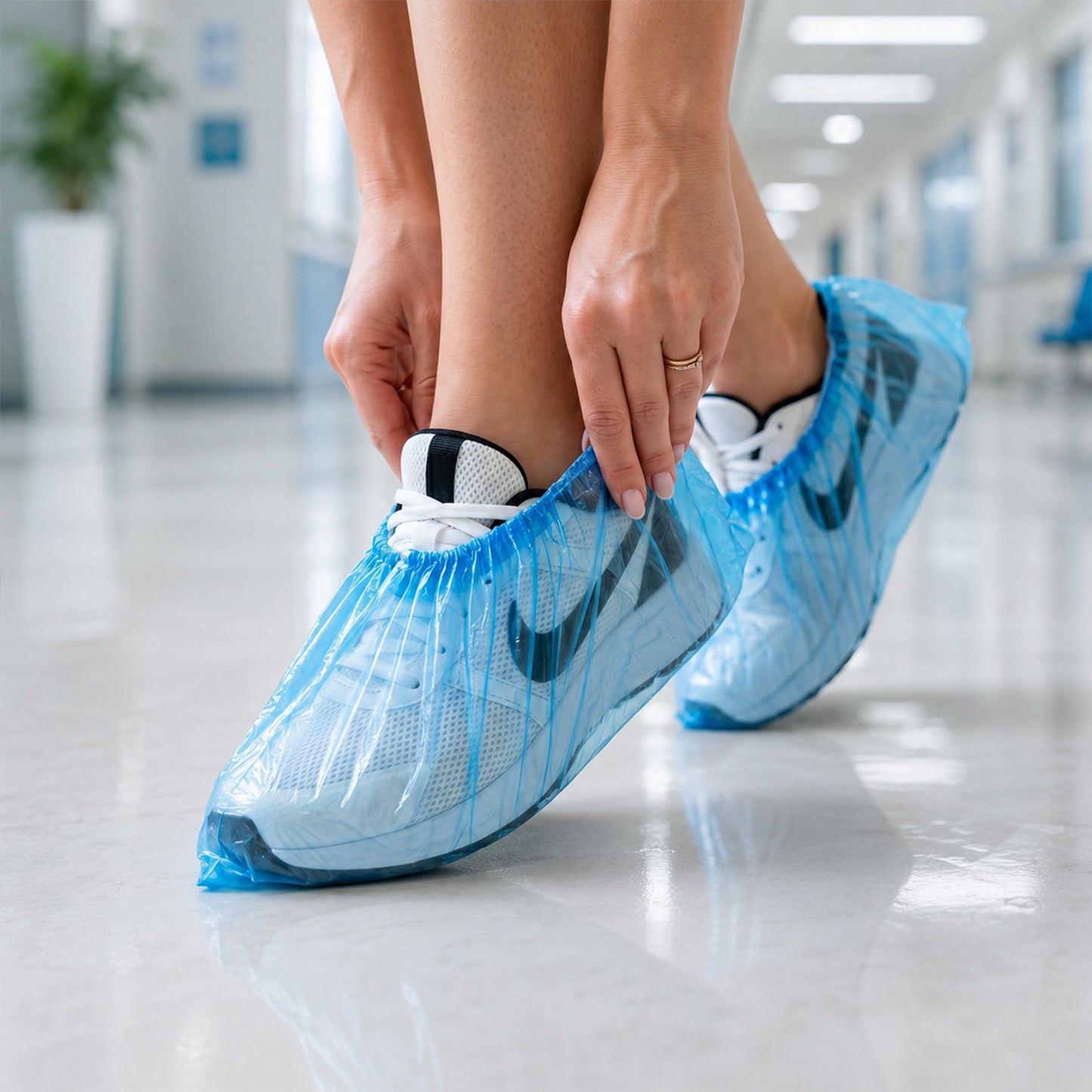 5 Pair Disposable Plastic Shoe Covers with Elastic Fit - Happy Price - Image 3
