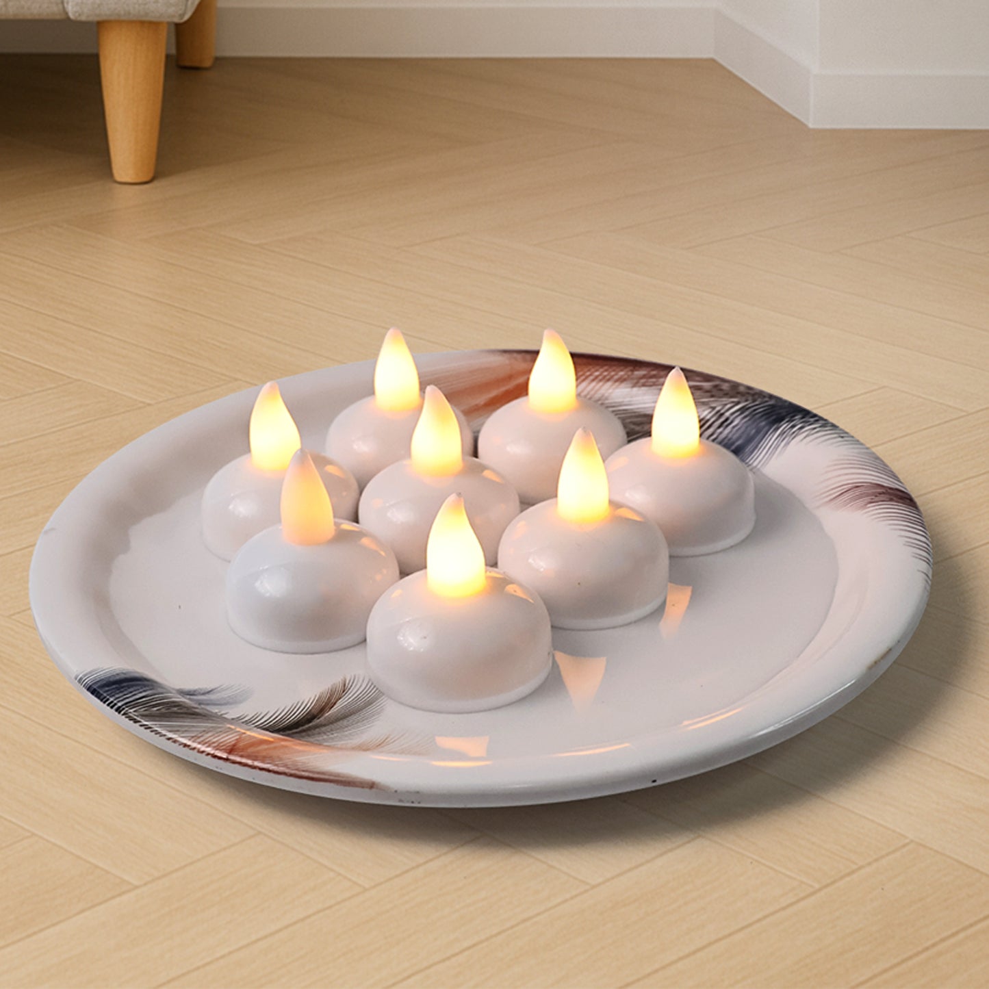 8 Pcs Round LED Flameless Tealight Candles - Warm White Flickering Glow - Happy Price - Image 6