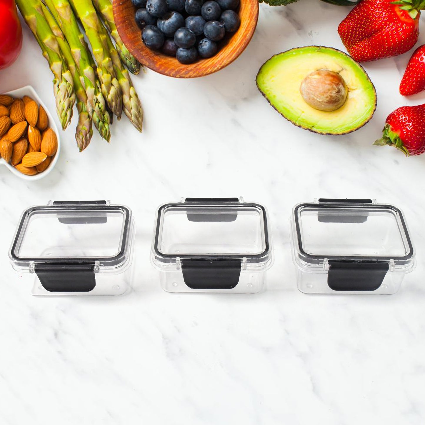 3 Piece Airtight Kitchen Storage Container Set - 250 ML Each - Happy Price - Image 3