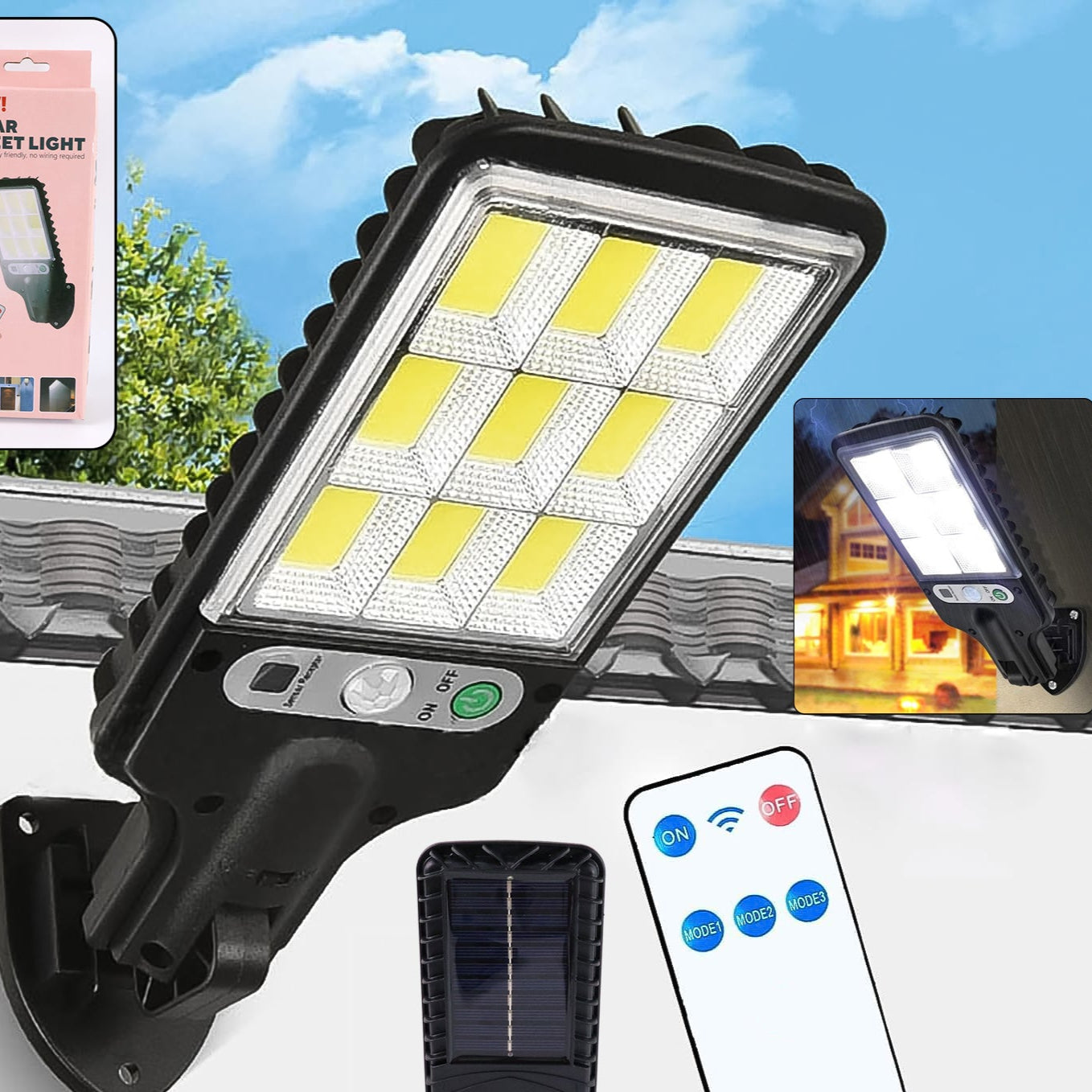 High-power Solar Led Street Light With Motion Sensor Remote Control - Happy Price - Image 1