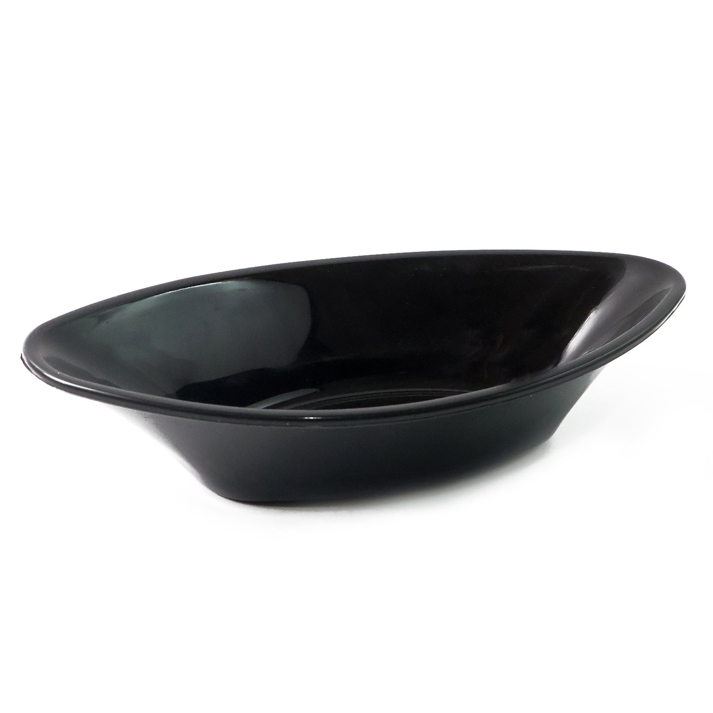 Black Oval Serving Bowl - 1 Pc Break-Resistant Plastic for Salads & Snacks - Happy Price - Image 2