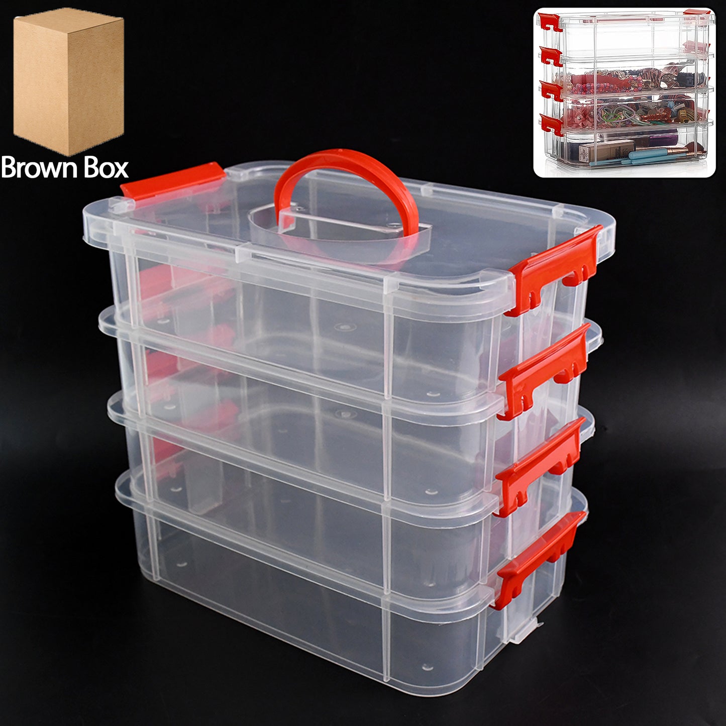4-layer Transparent Multipurpose Plastic Storage Box - Happy Price - Image 2